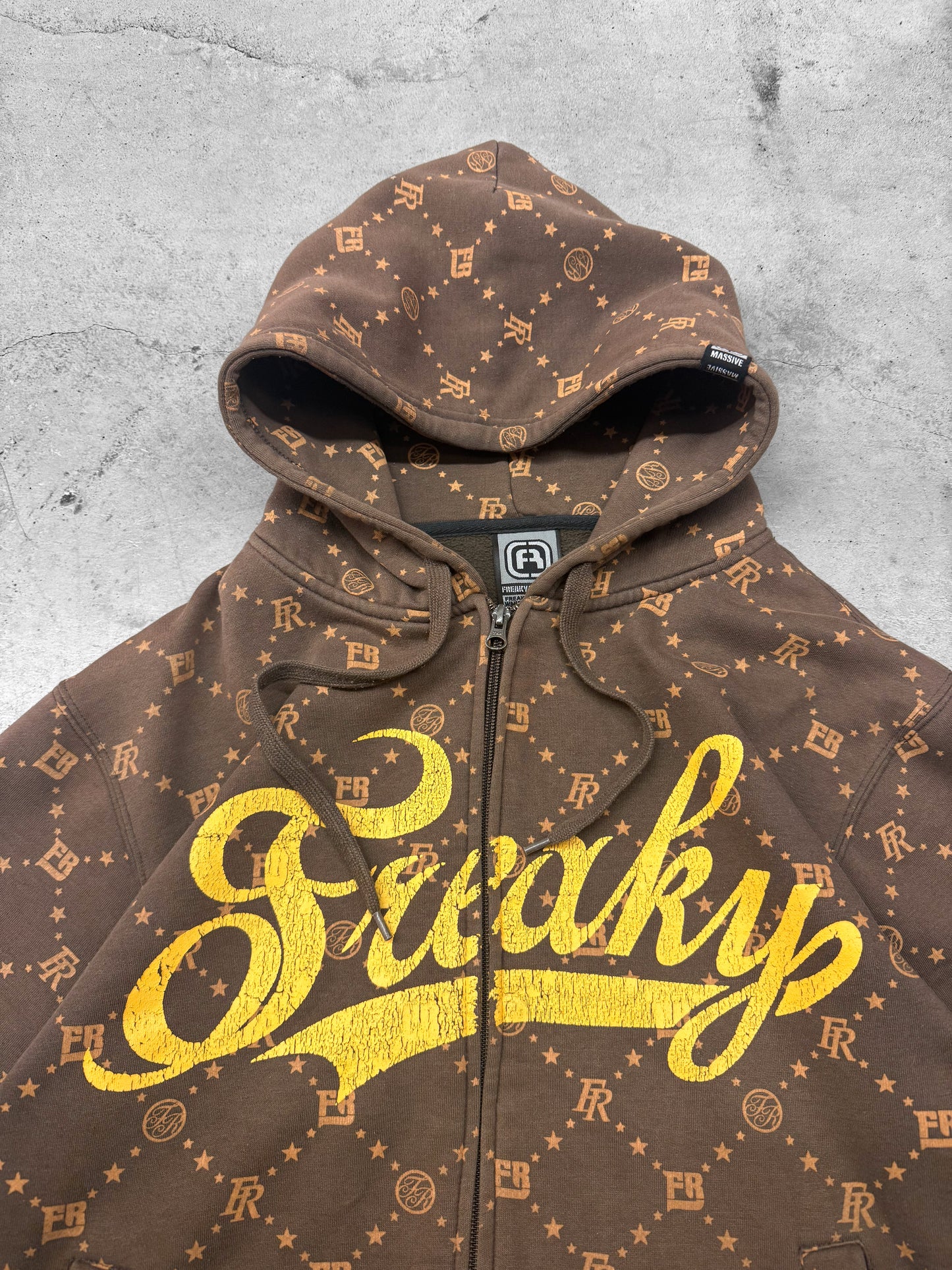 Vintage 2000s Y2K Freaky Massive Zip Up Hoodie ( XL )