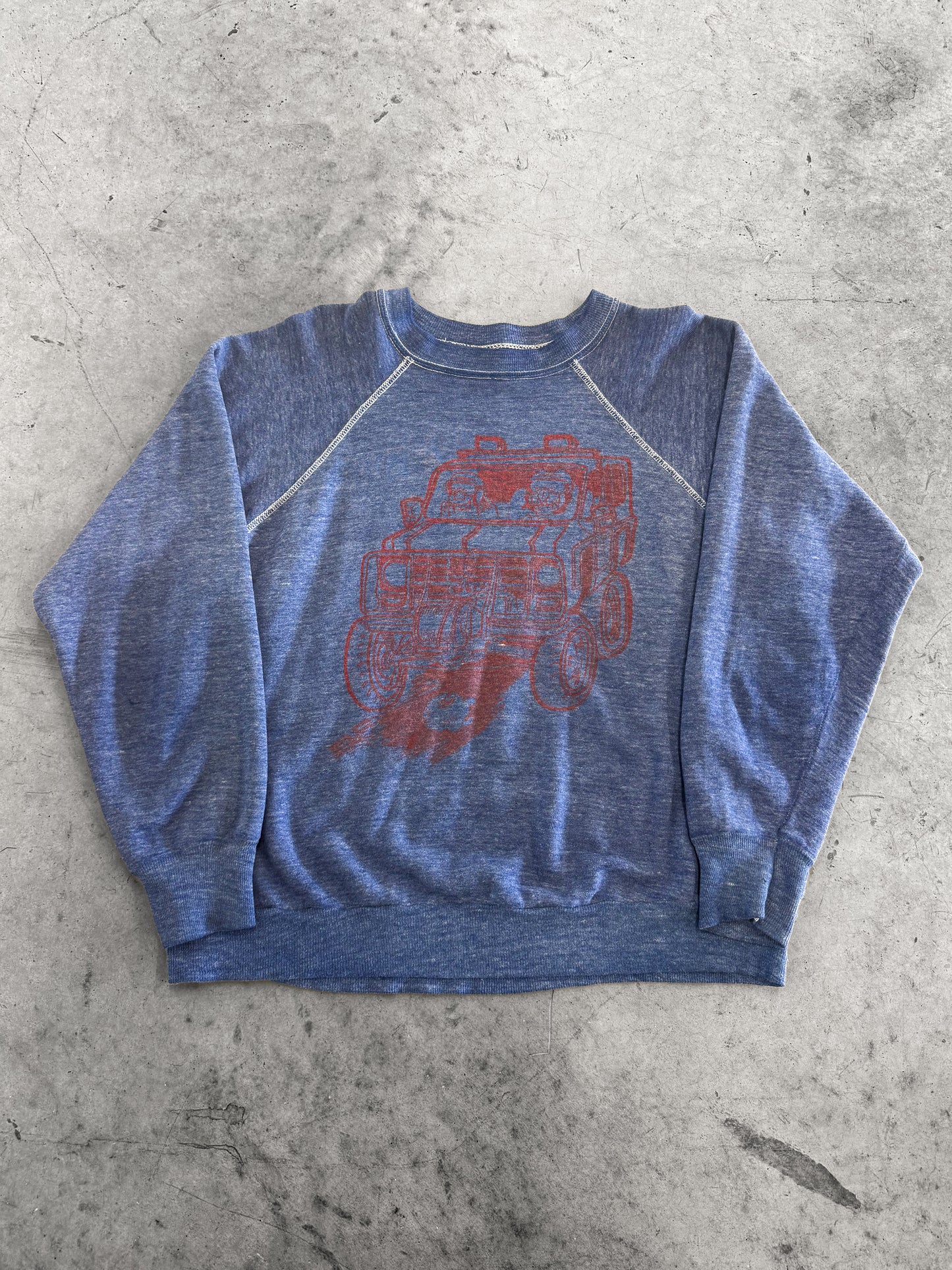 True Vintage Late 6 0 s / 7 0 s Bronco Truck Faded Sweatshirt