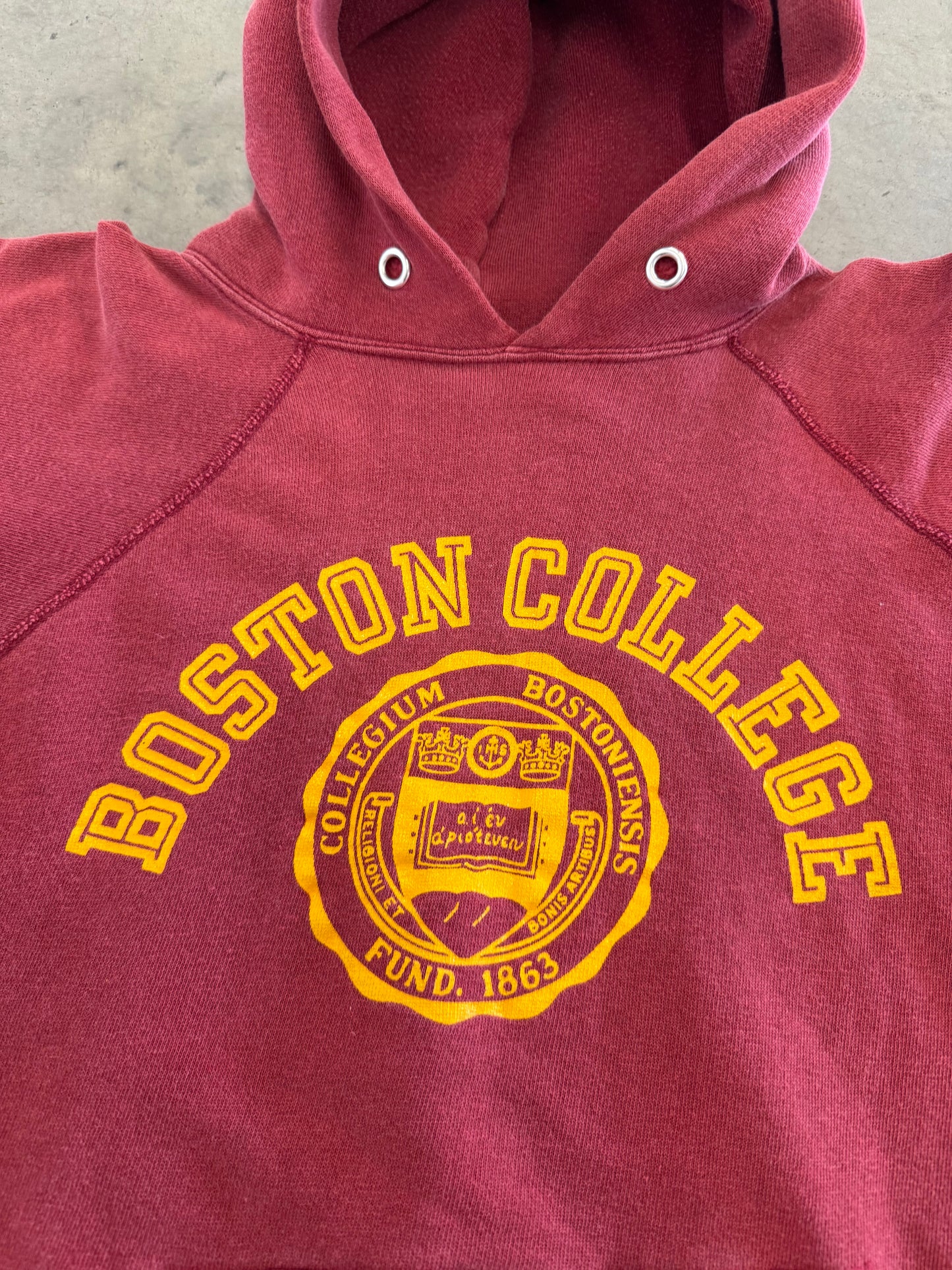Vintage 8 0 s Boston College Champion Hoodie Sweatshirt ( Medium )