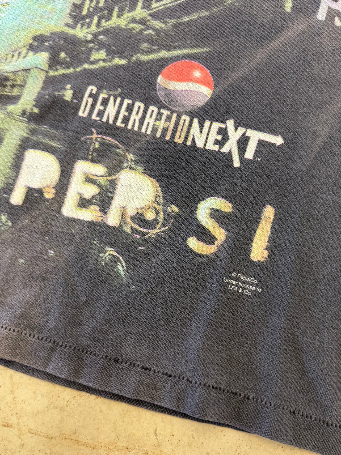 Vintage 90s Generation Next Pepsi Faded Tee ( Large )