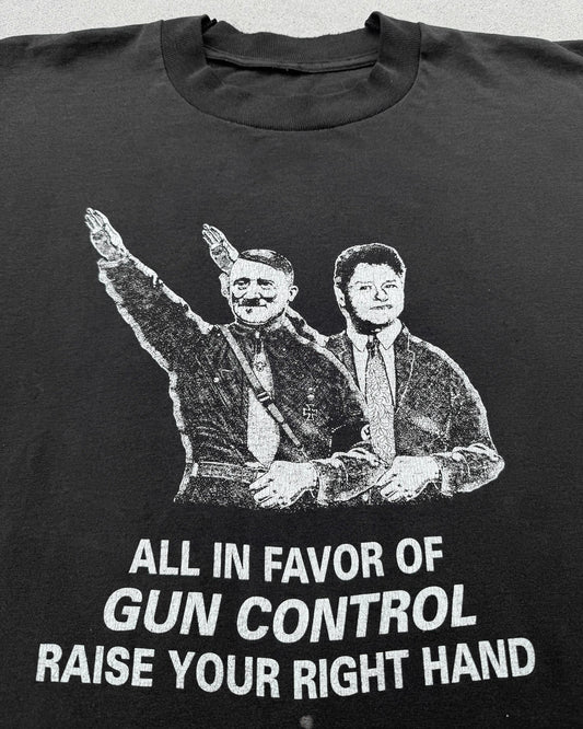 Vintage 90s Bill Clinton Gun Control Parody Tee ( XL )