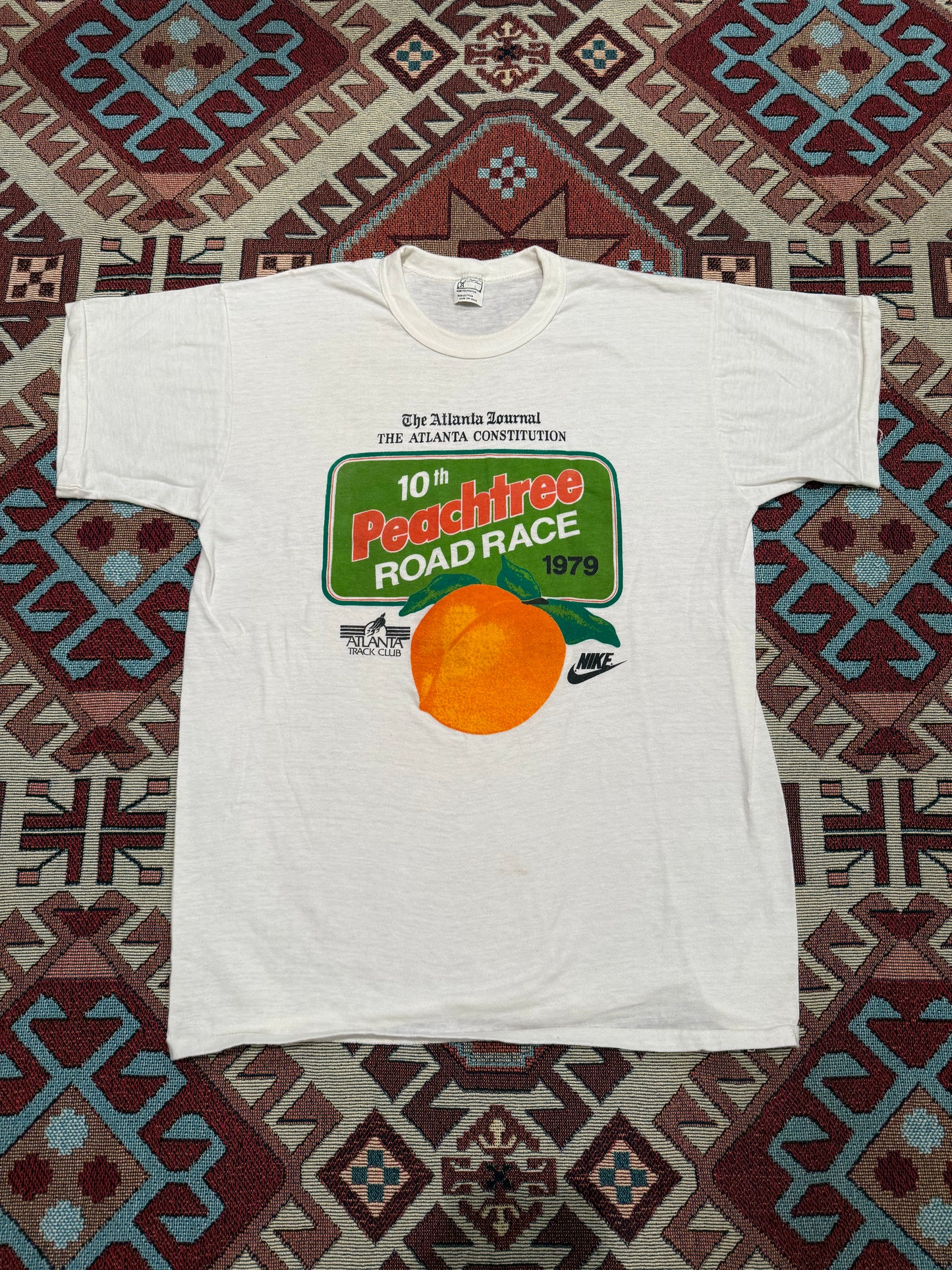 Vintage 1979 10th Peachtree Road Race Atlanta Nike Tee ( Large )