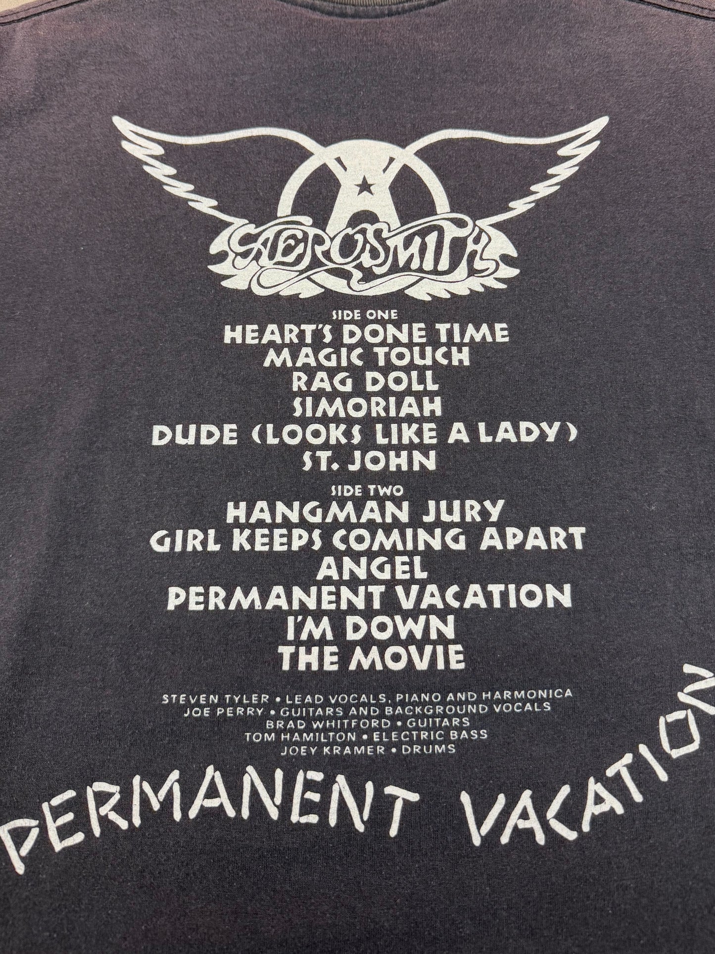 Vintage 1987 Aerosmith Permanent Vacation Tour Tee ( Medium )