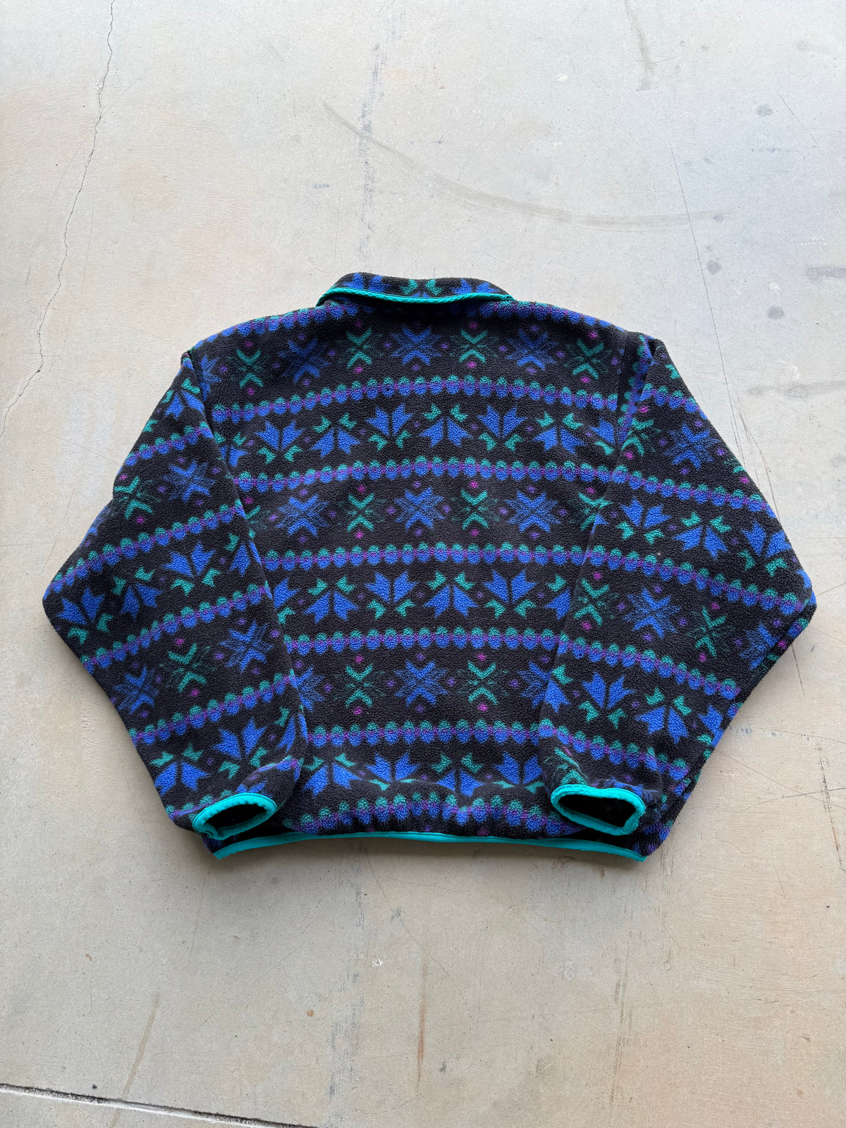 Vintage 90s LL Bean Snowflake Colorful Fleece ( Wmns Large )