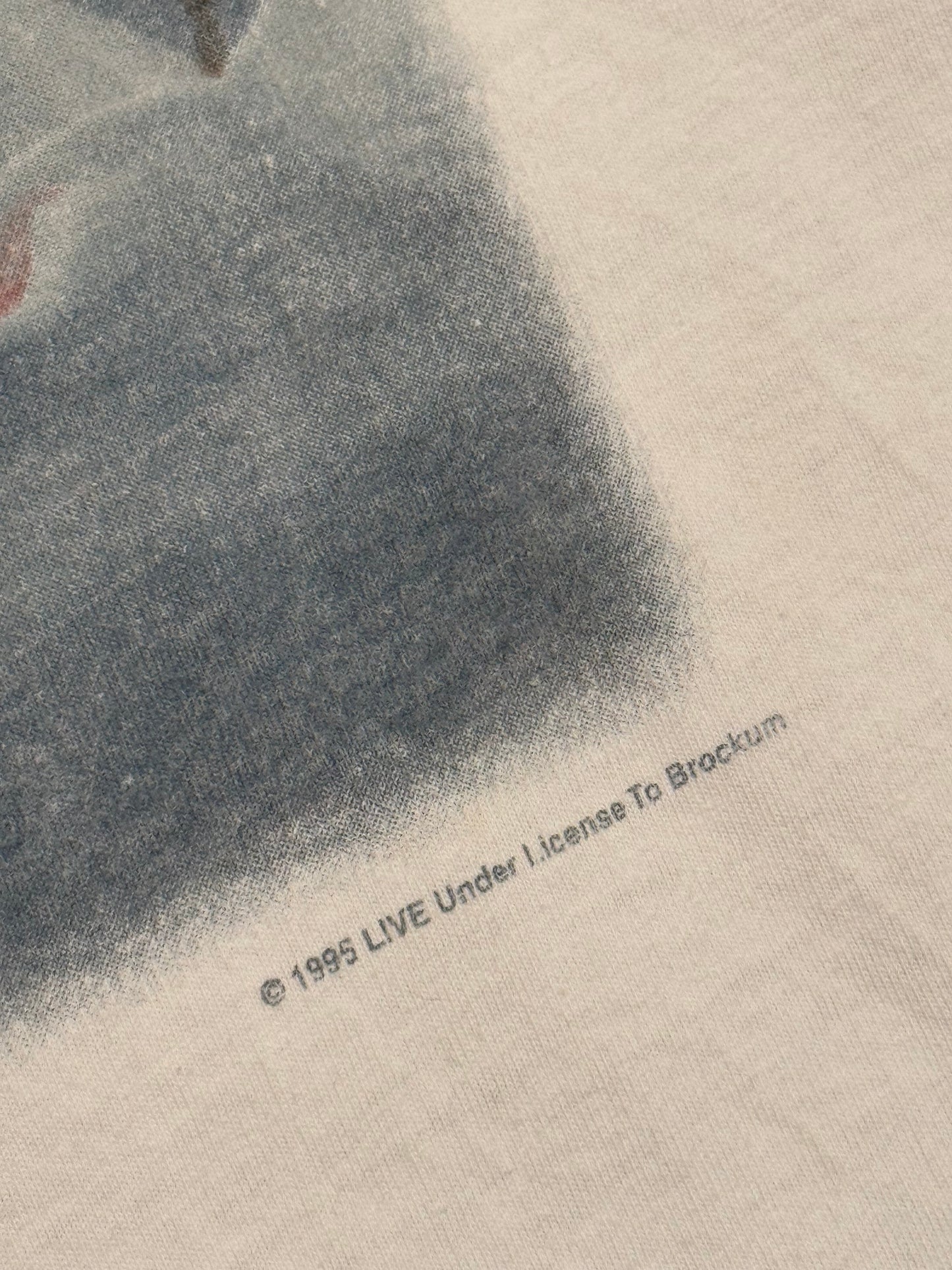 Vintage 1995 Live Band White Brockum Band Rock Rare Tee ( XL )