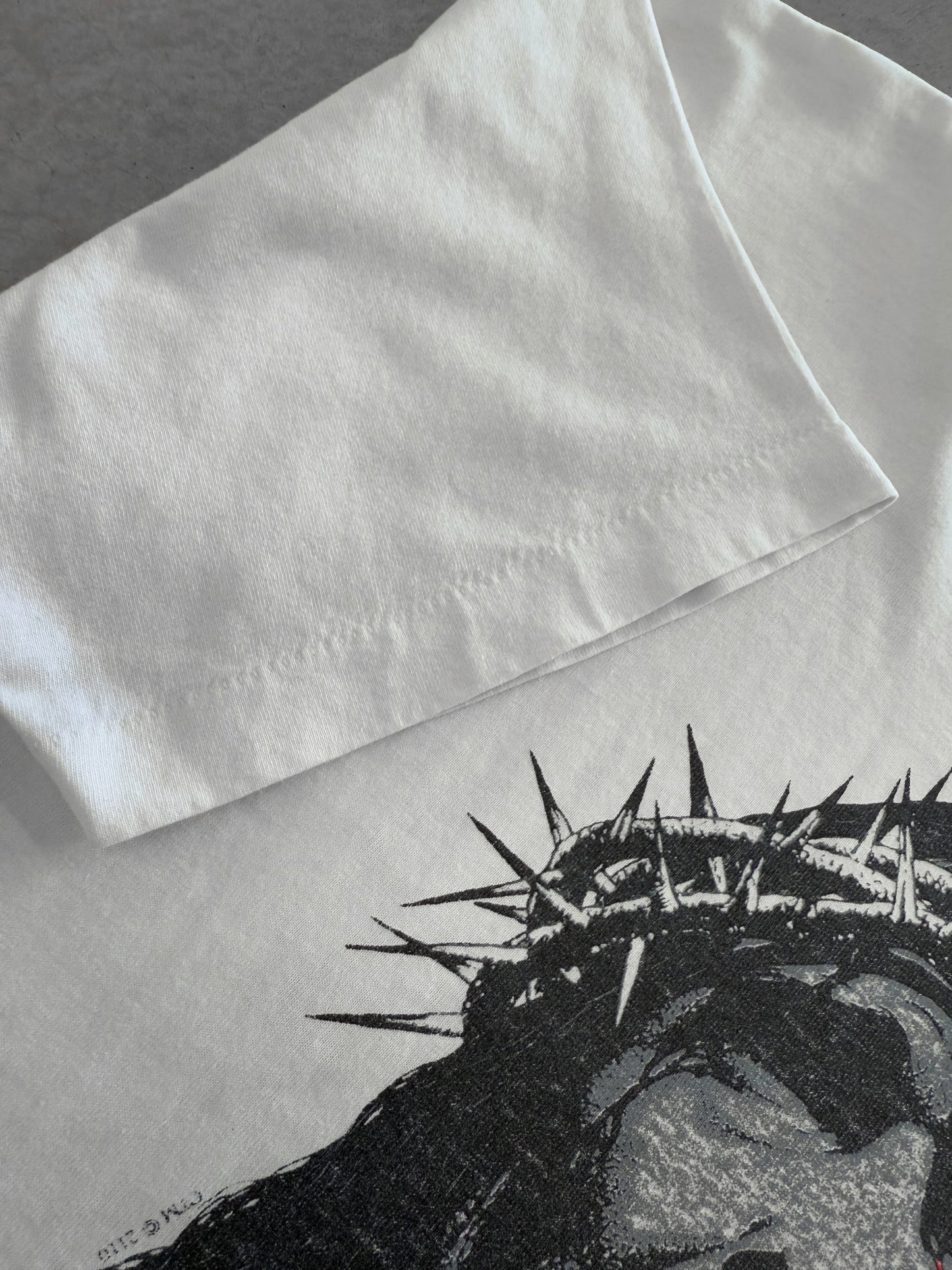Vintage 90s Jesus Thrones Portrait Tee ( XL )