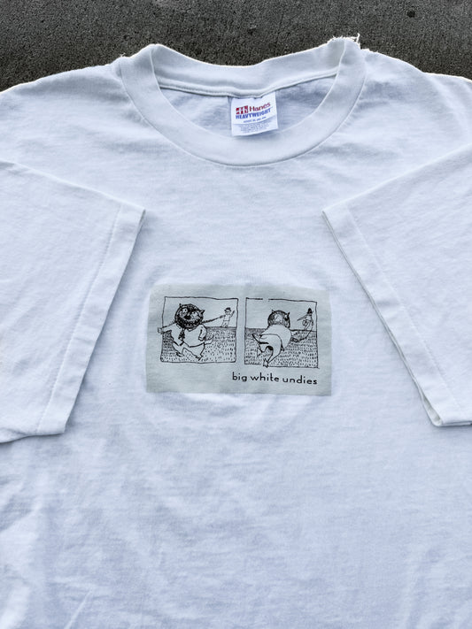 Vintage 90s Big White Undies Band Tee ( XL )