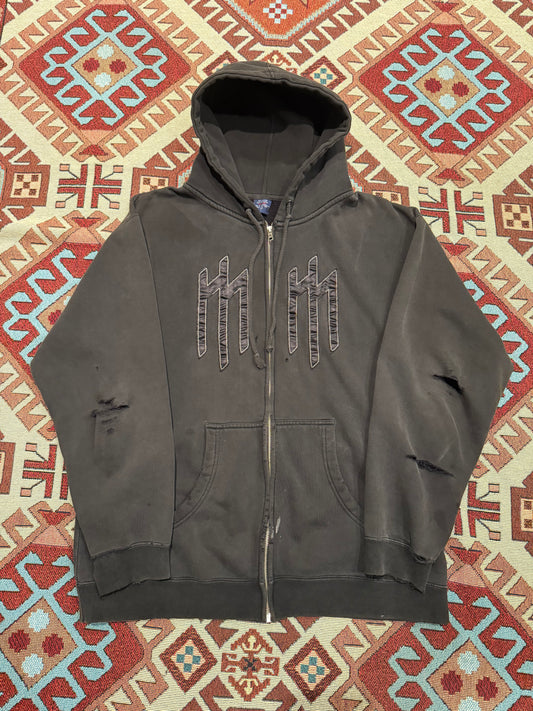 Vintage Early Y 2 K Marilyn Manson Faded Black Hoodie ( Large )