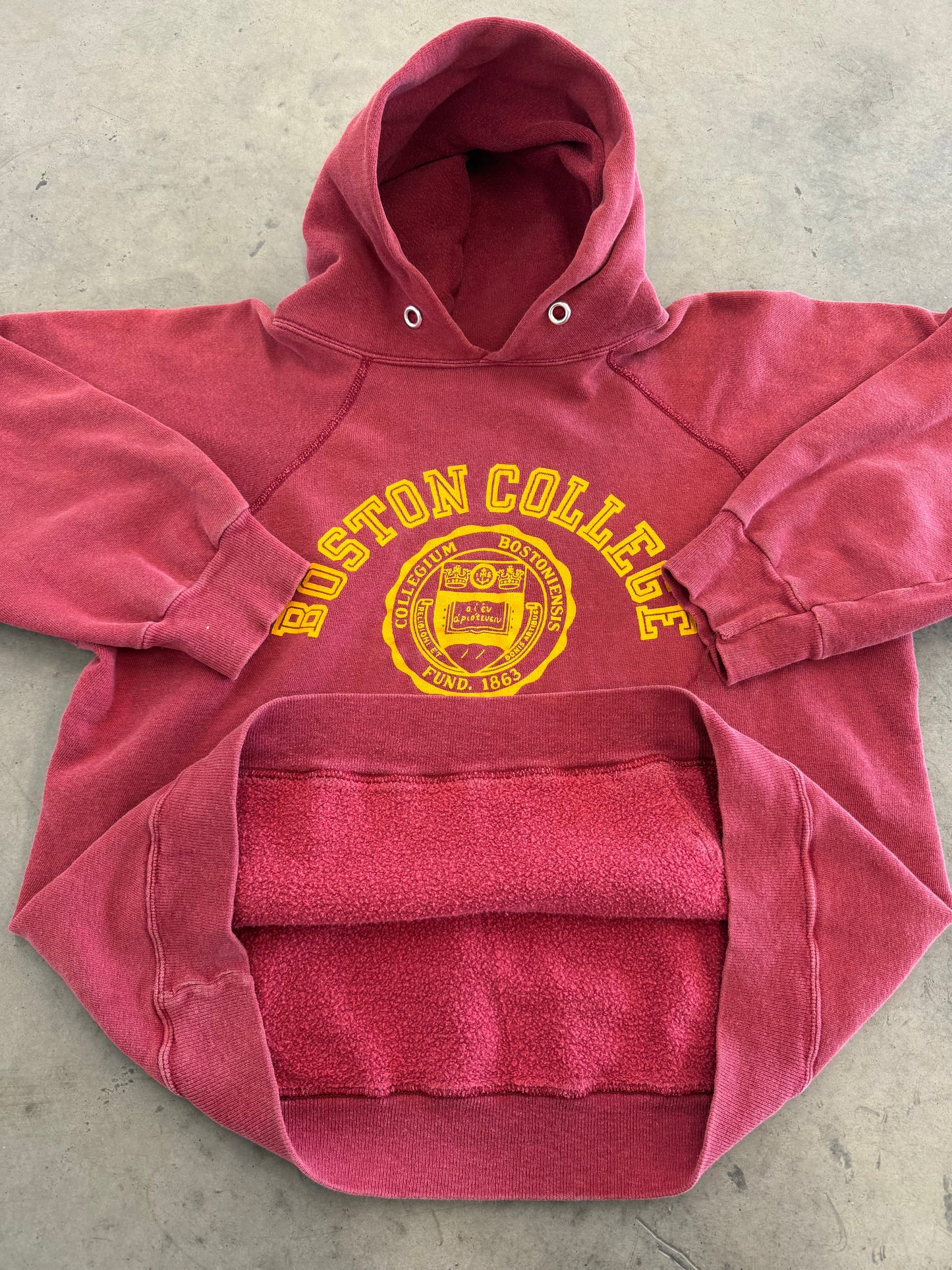 Vintage 8 0 s Boston College Champion Hoodie Sweatshirt ( Medium )