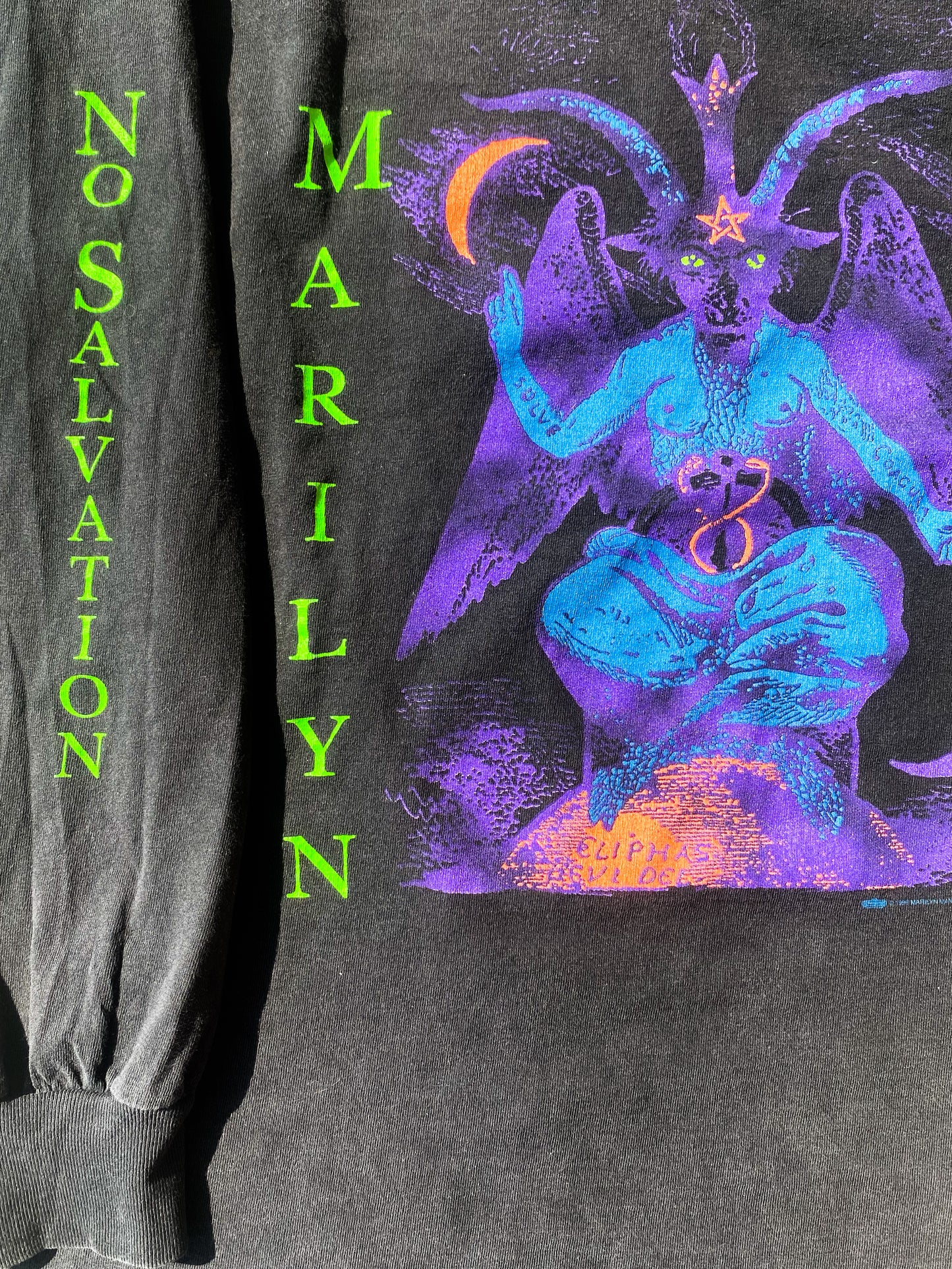 Vintage 1996 Marilyn Manson Baphomet Long Sleeve Tee ( XL )