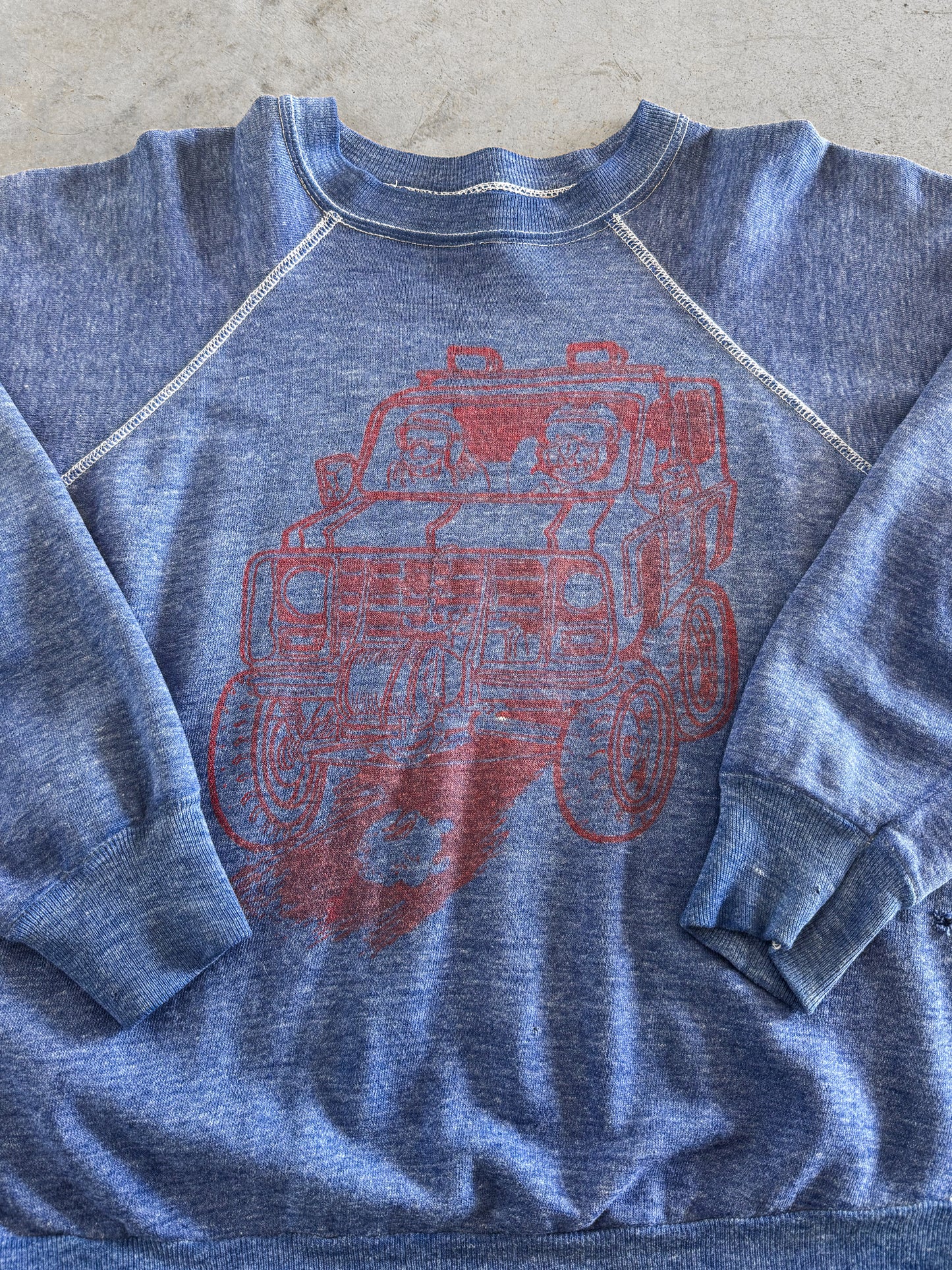 True Vintage Late 6 0 s / 7 0 s Bronco Truck Faded Sweatshirt