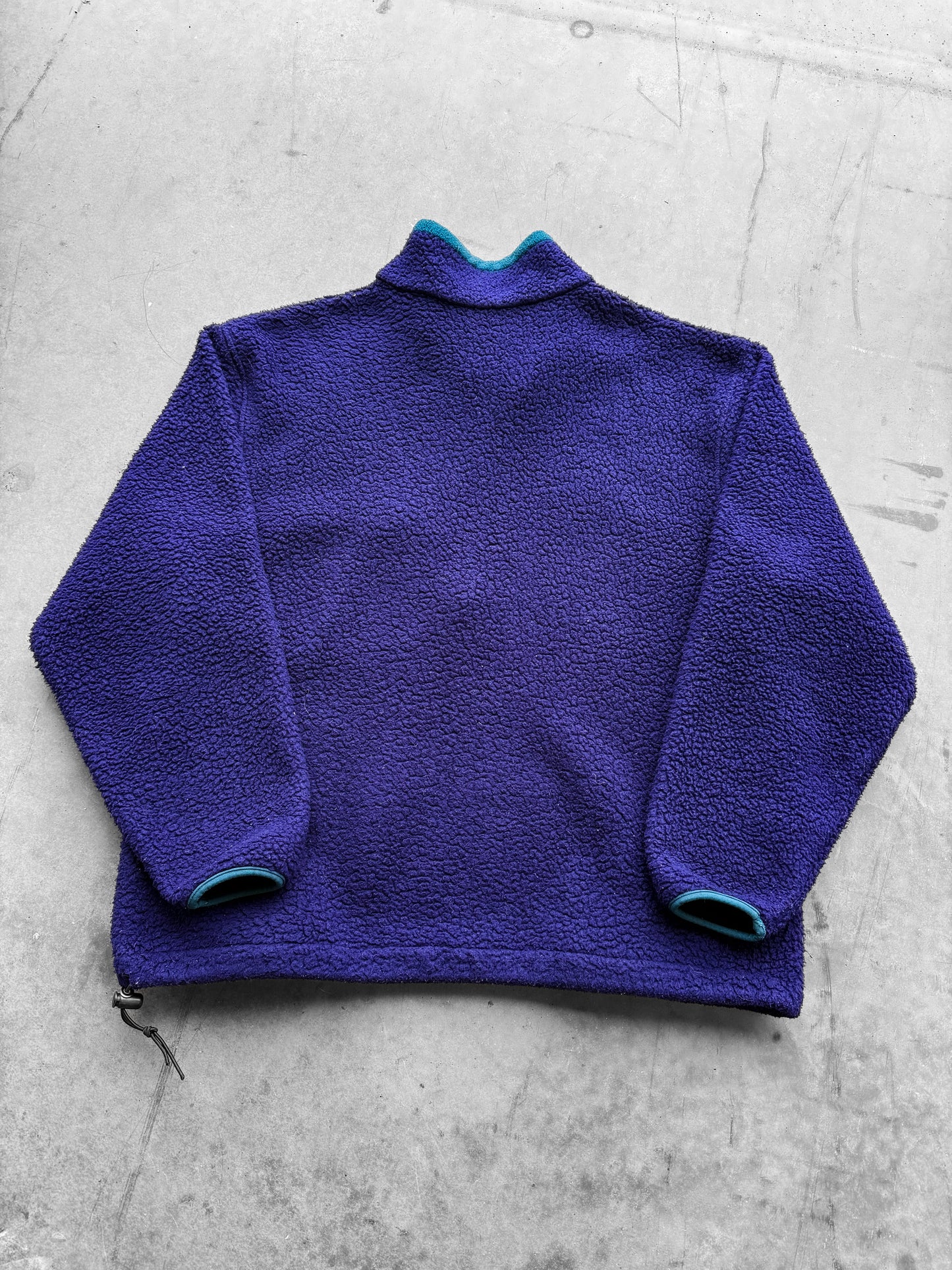 Vintage 1990s L.L.Bean Fuzzy Quarter Zip Purple Fleece ( XL )