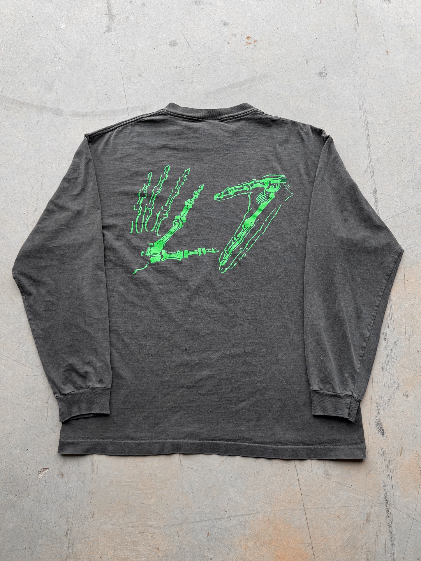Vintage 90s L7 Long Sleeve Skeleton Hand Tee ( XL )