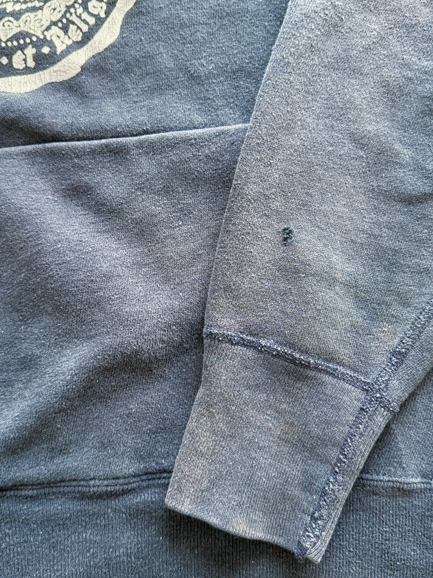 Vintage 50s / 60s Duke University Flock Print Hoodie ( Medium )