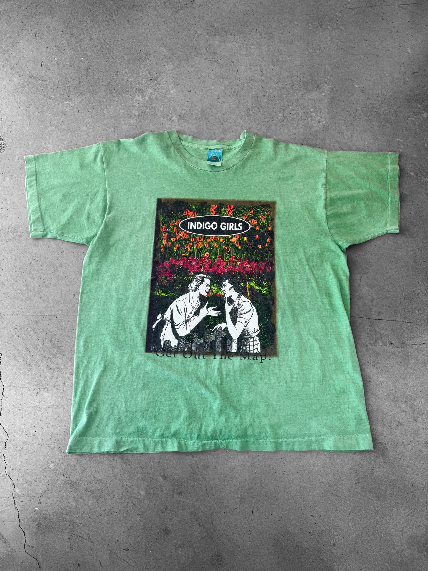 Vintage 90s Indigo Girls Get Out The Map Band Tee ( XL )