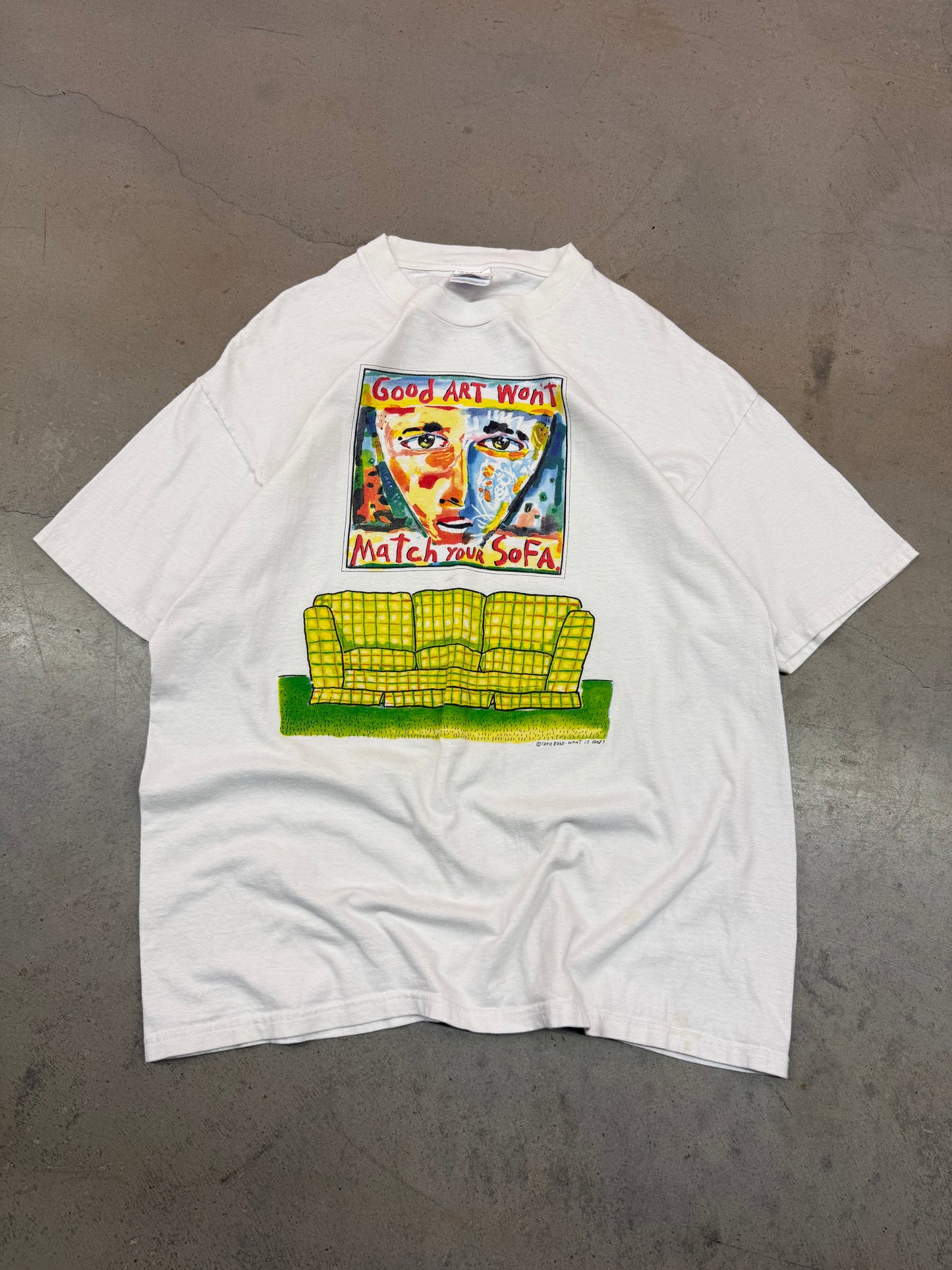Vintage 90s Good Art Won’t Match Your Sofa Fred Babb Art Tee (XL)