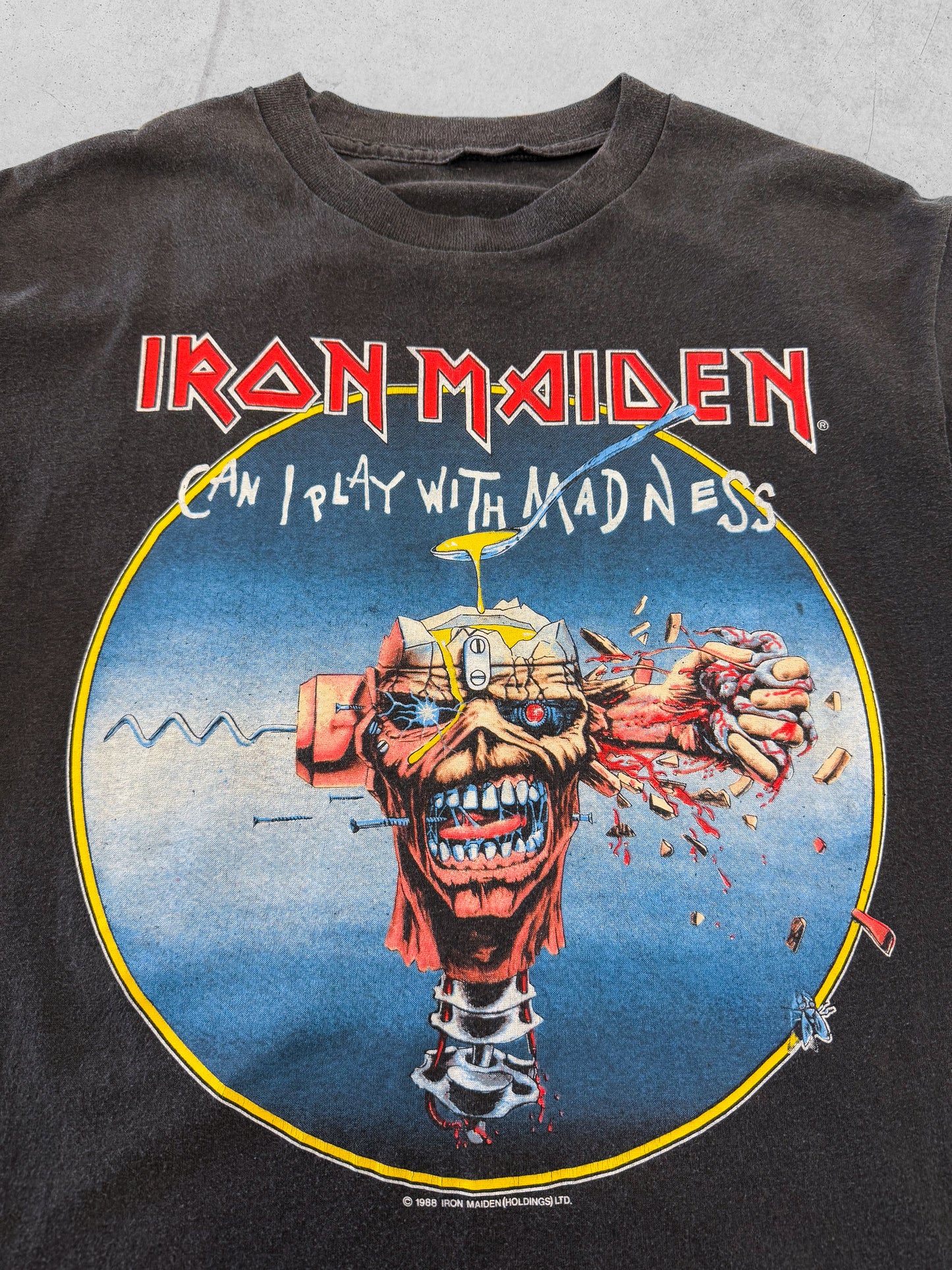 Vintage 80s Iron Maiden “Can I Play With Madness” Band Tee ( Medium )