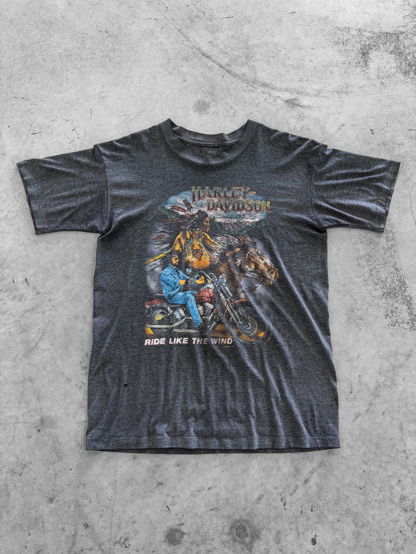 Vintage 1991 Harley Davidson Ride Like The Wind Tee ( Large )