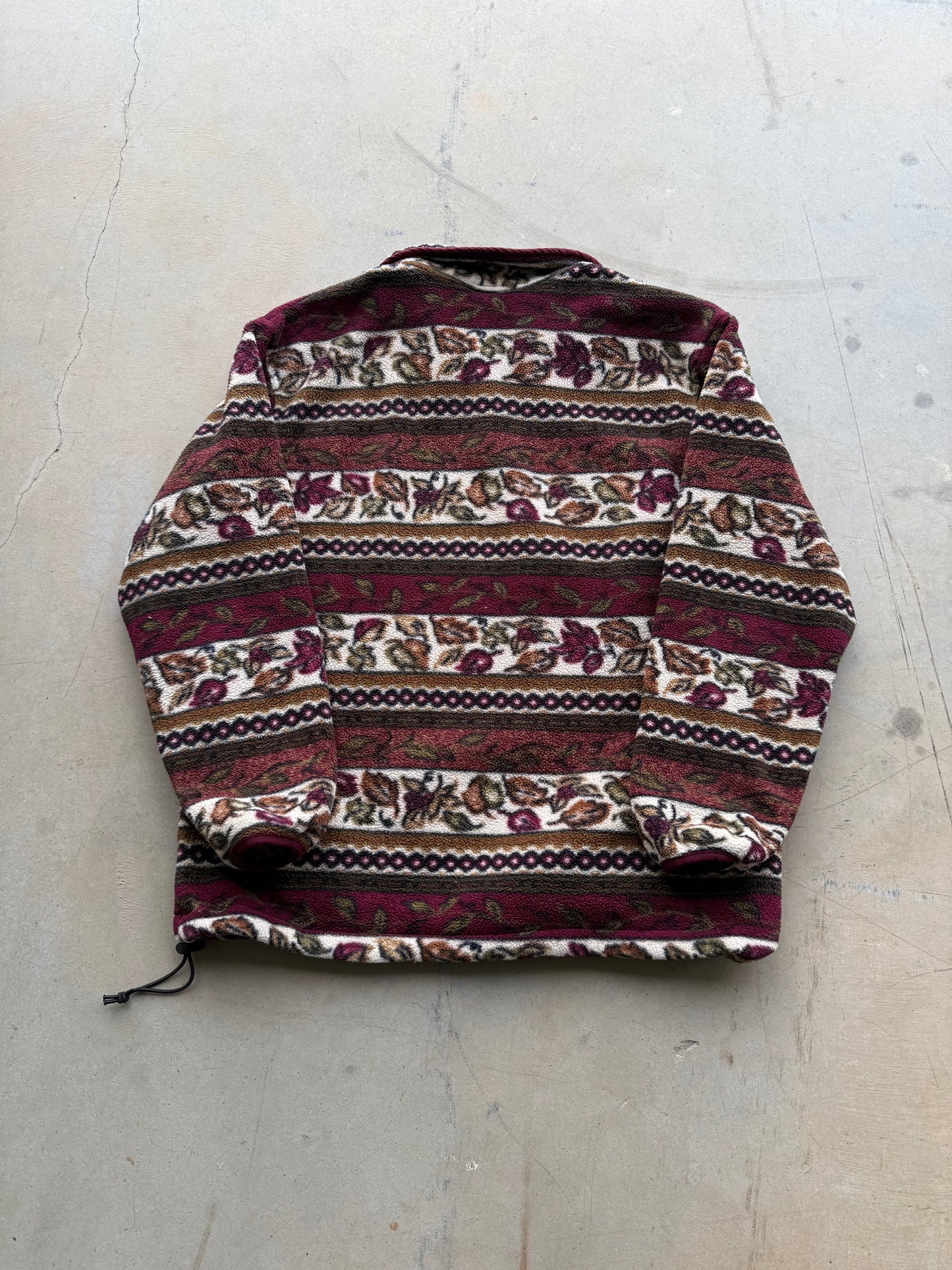 Vintage 90s LL Bean Floral Leaves Fleece ( Wmns Medium )