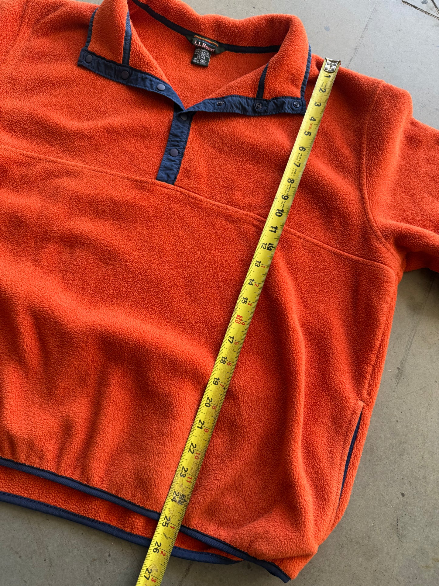 Vintage 1990s L.L.Bean Orange & Navy Fleece ( XL )