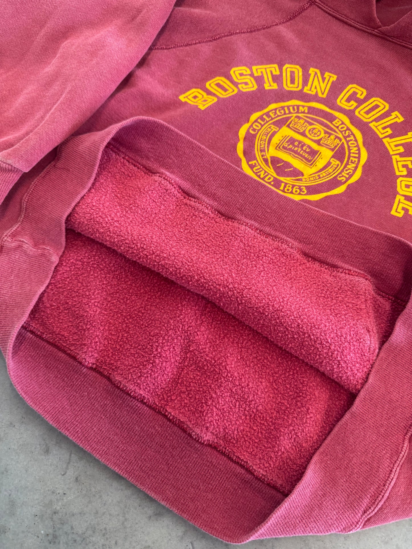 Vintage 8 0 s Boston College Champion Hoodie Sweatshirt ( Medium )