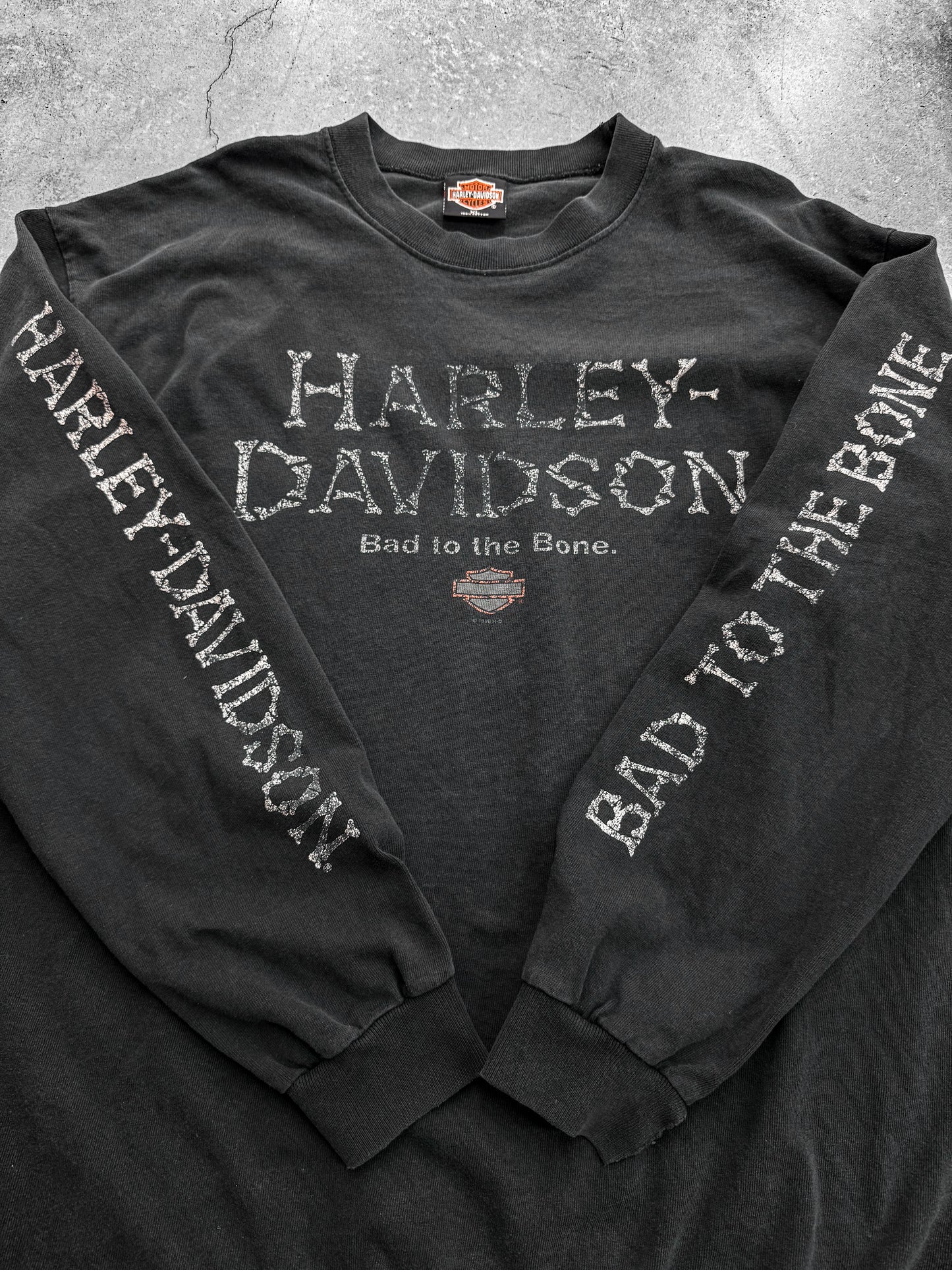 Vintage 1996 Harley Davidson “Bad To The Bone” Long Sleeve Tee ( XL )