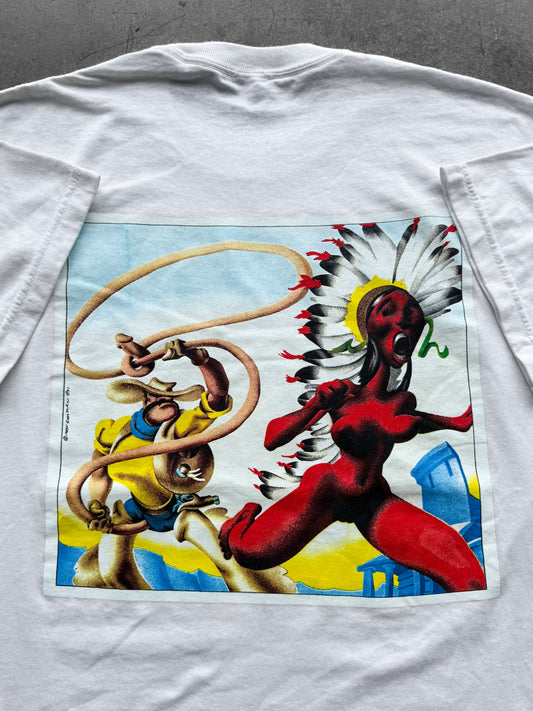 Vintage Early 00s Cowboy Indian Erotic Sex Tee ( Large )