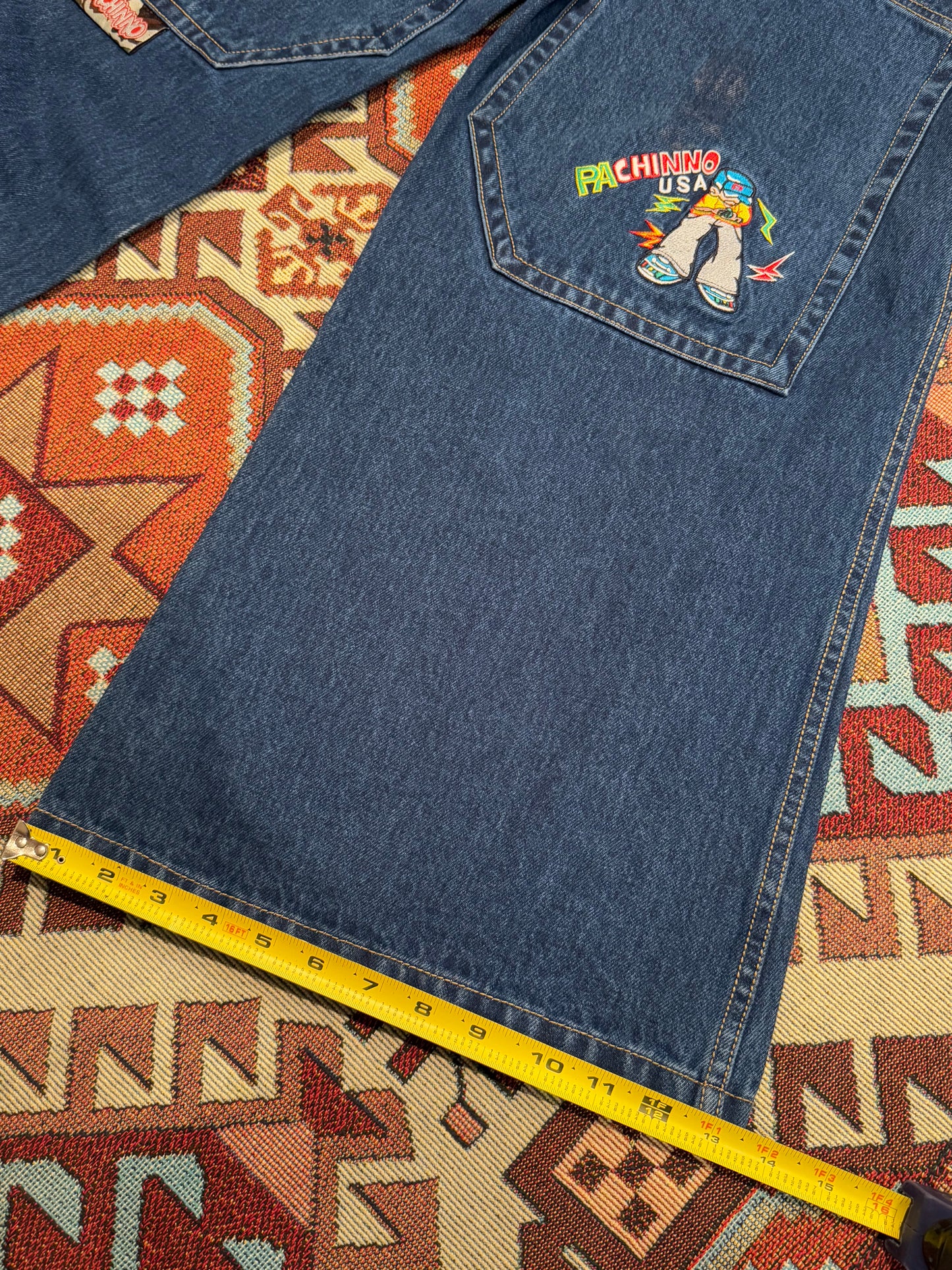Vintage Y2K Pachino Super Wide Leg Big Pockets Rave Jeans (29x29)