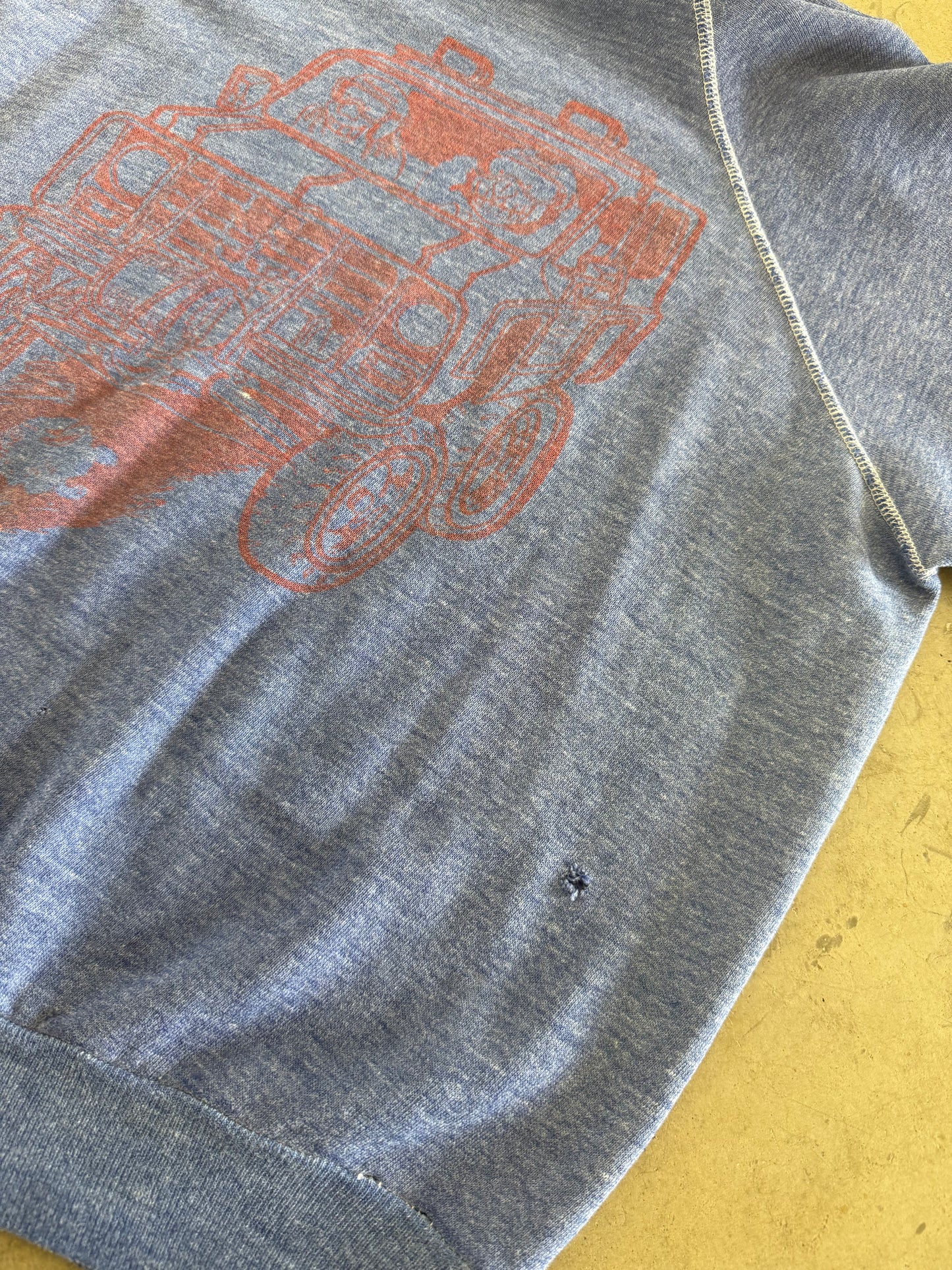 True Vintage Late 6 0 s / 7 0 s Bronco Truck Faded Sweatshirt