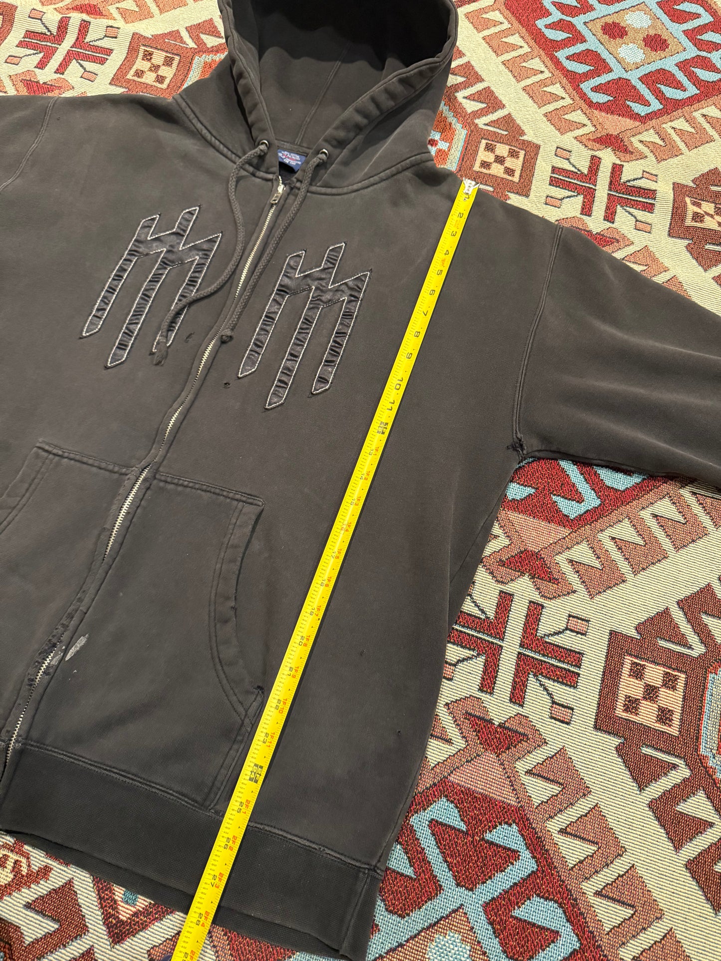 Vintage Early Y 2 K Marilyn Manson Faded Black Hoodie ( Large )