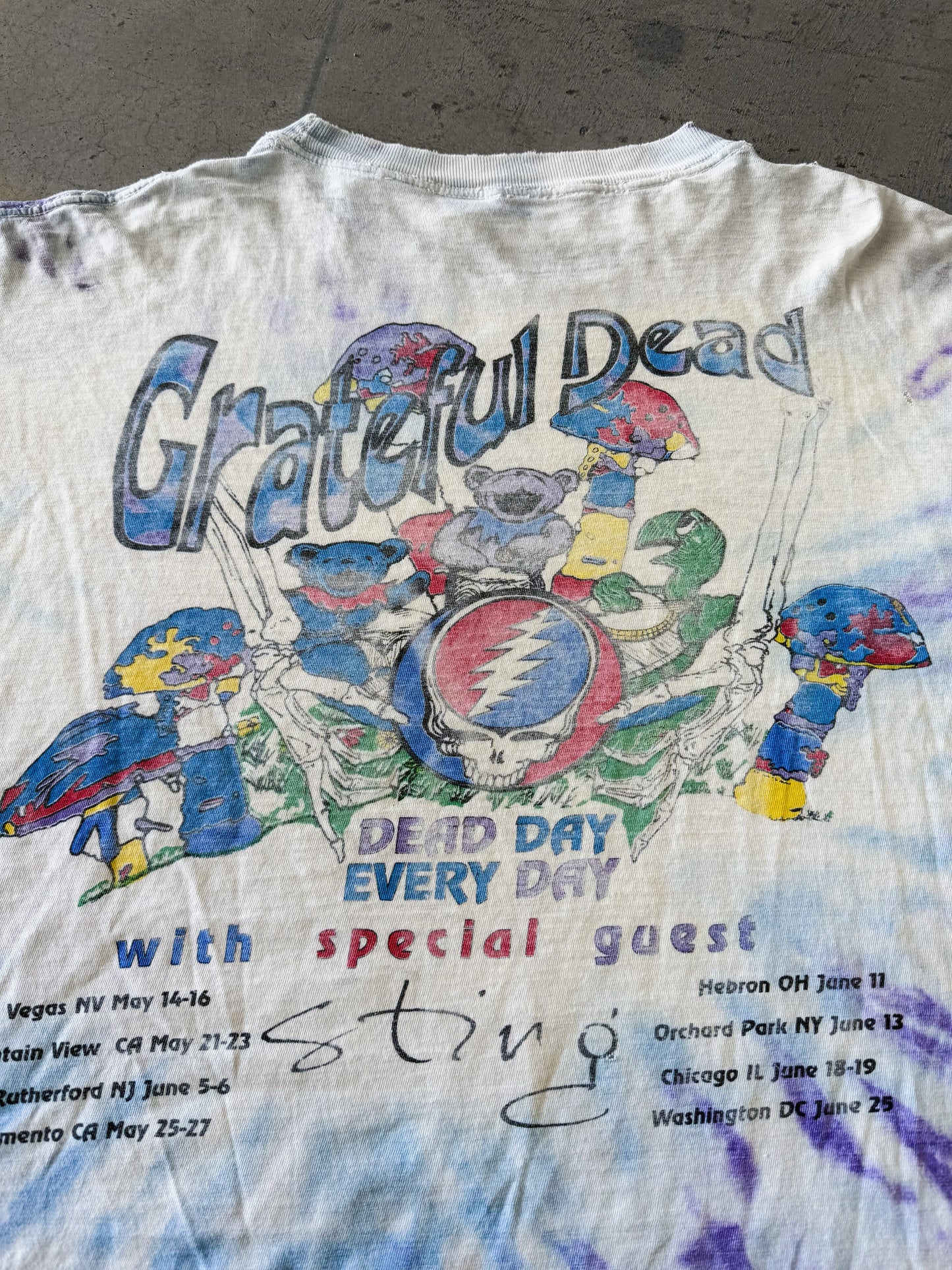Vintage 1993 Grateful Dead Summer Tour Thrashed Boxy Tee ( XL )