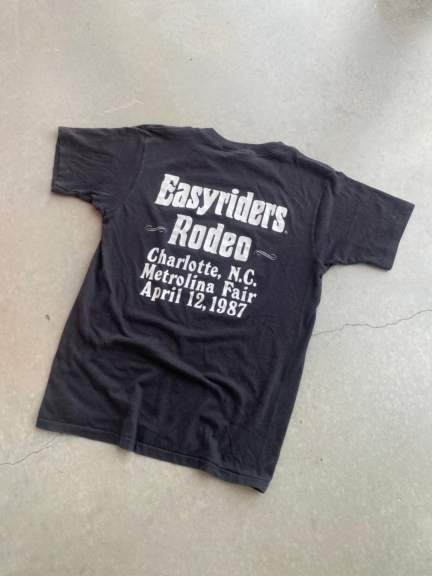 Vintage 1987 Easyriders Rodeo 3D Emblem Tee ( Medium )