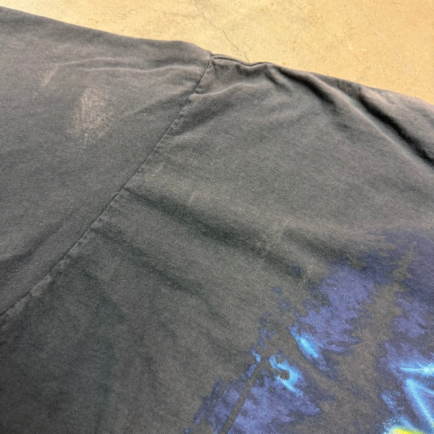 Vintage 1998 Alien UFO Faded Black Tee ( XXL )