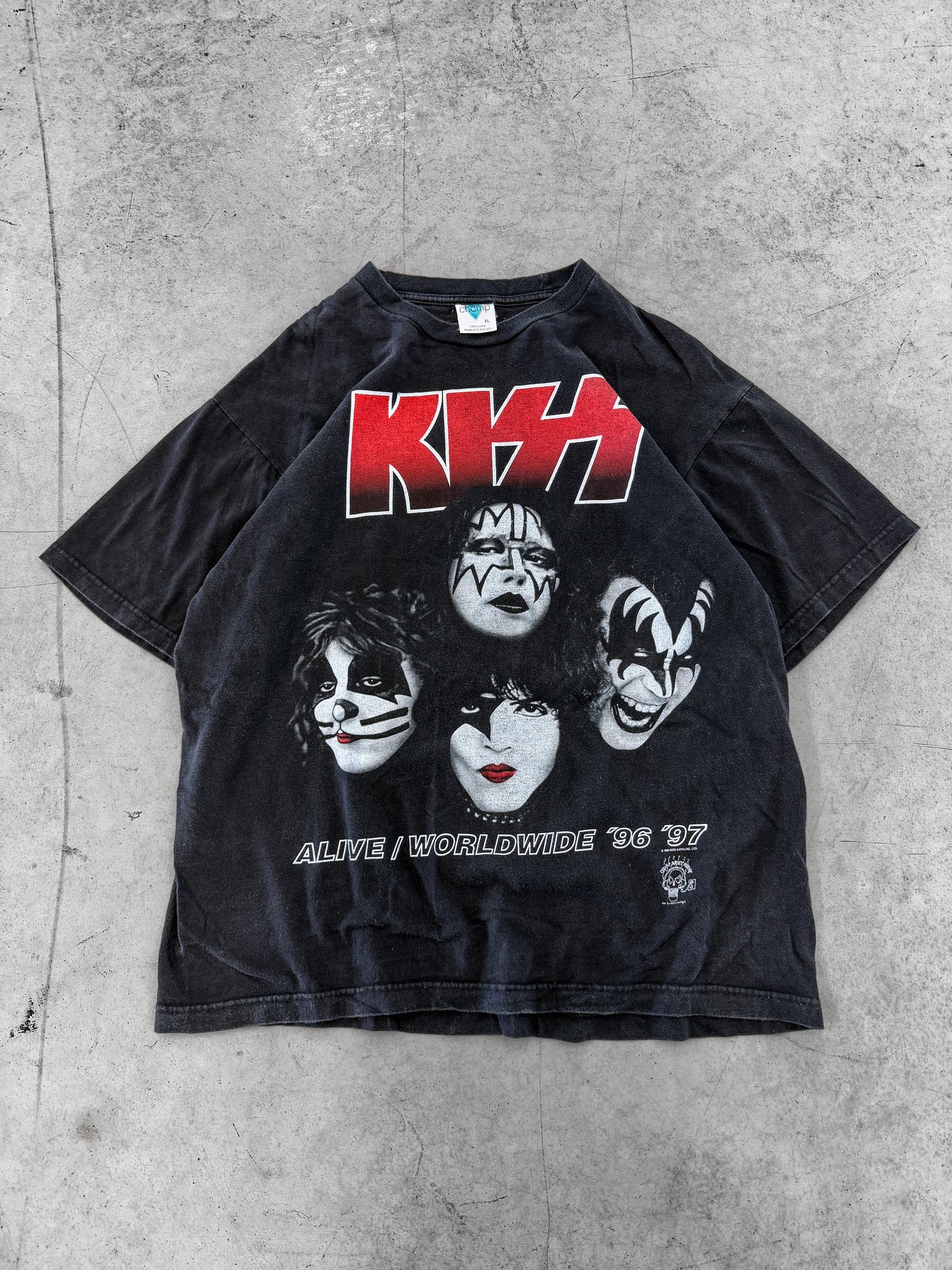 Vintage 1996 Alive Worldwide KISS Tour Tee ( XL )