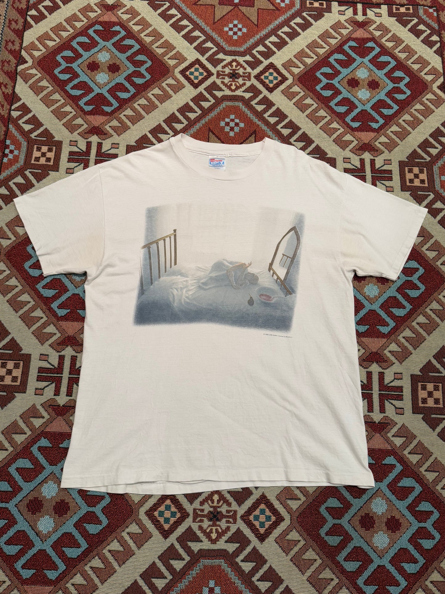 Vintage 1995 Live Band White Brockum Band Rock Rare Tee ( XL )