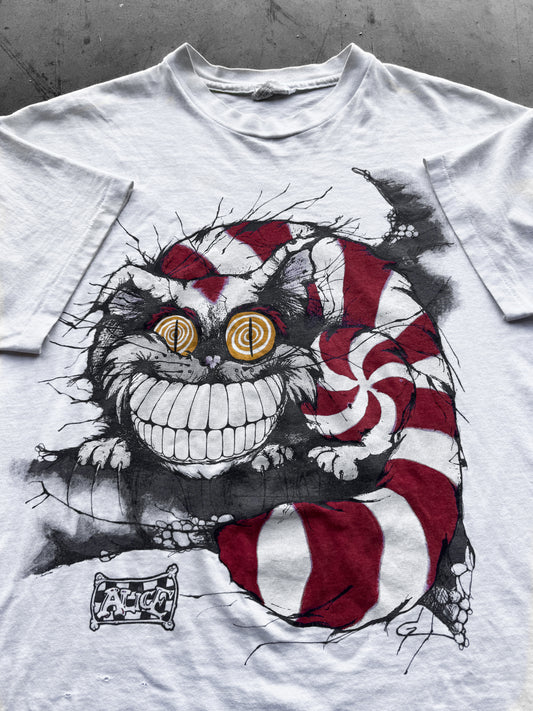 Vintage 90s Alice In Wonderland Cheshire Cat Tee ( XL )