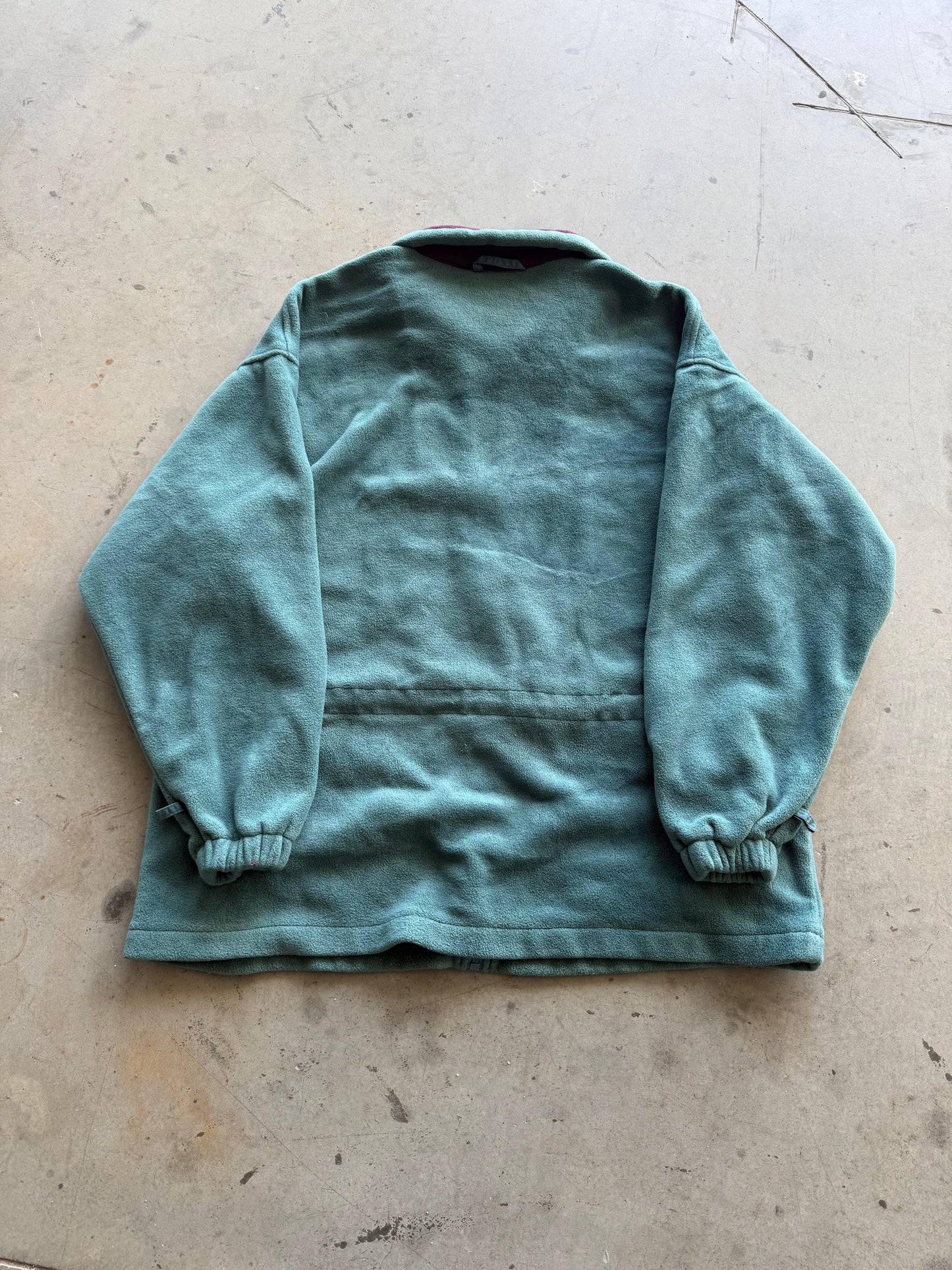 Vintage 1990s Columbia Sportswear Green & Purple Zip Womens Fleece ( XL )