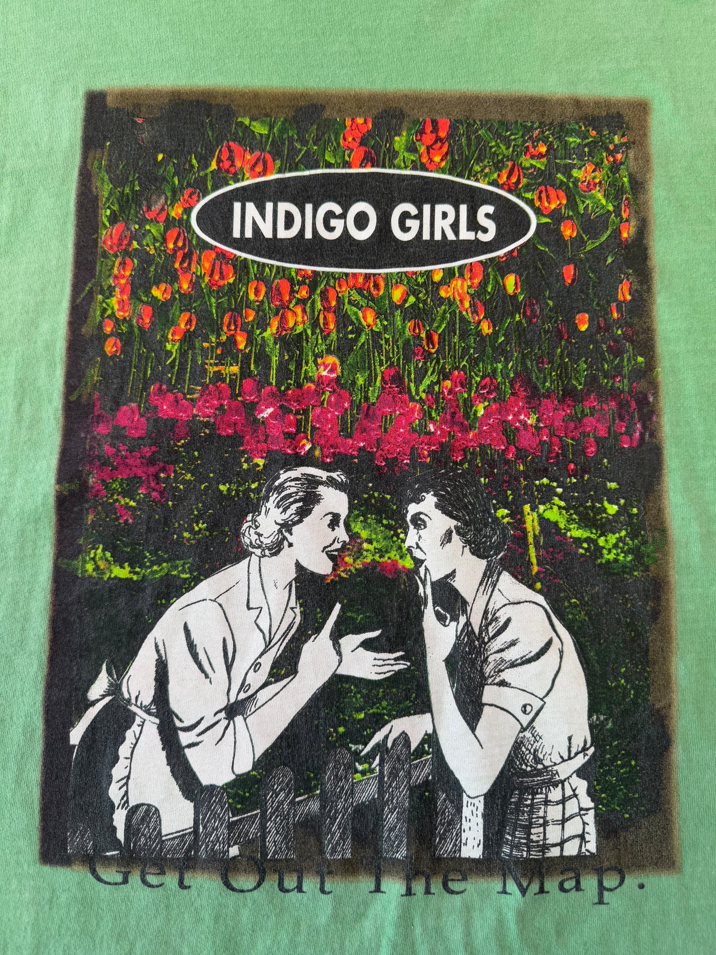 Vintage 90s Indigo Girls Get Out The Map Band Tee ( XL )