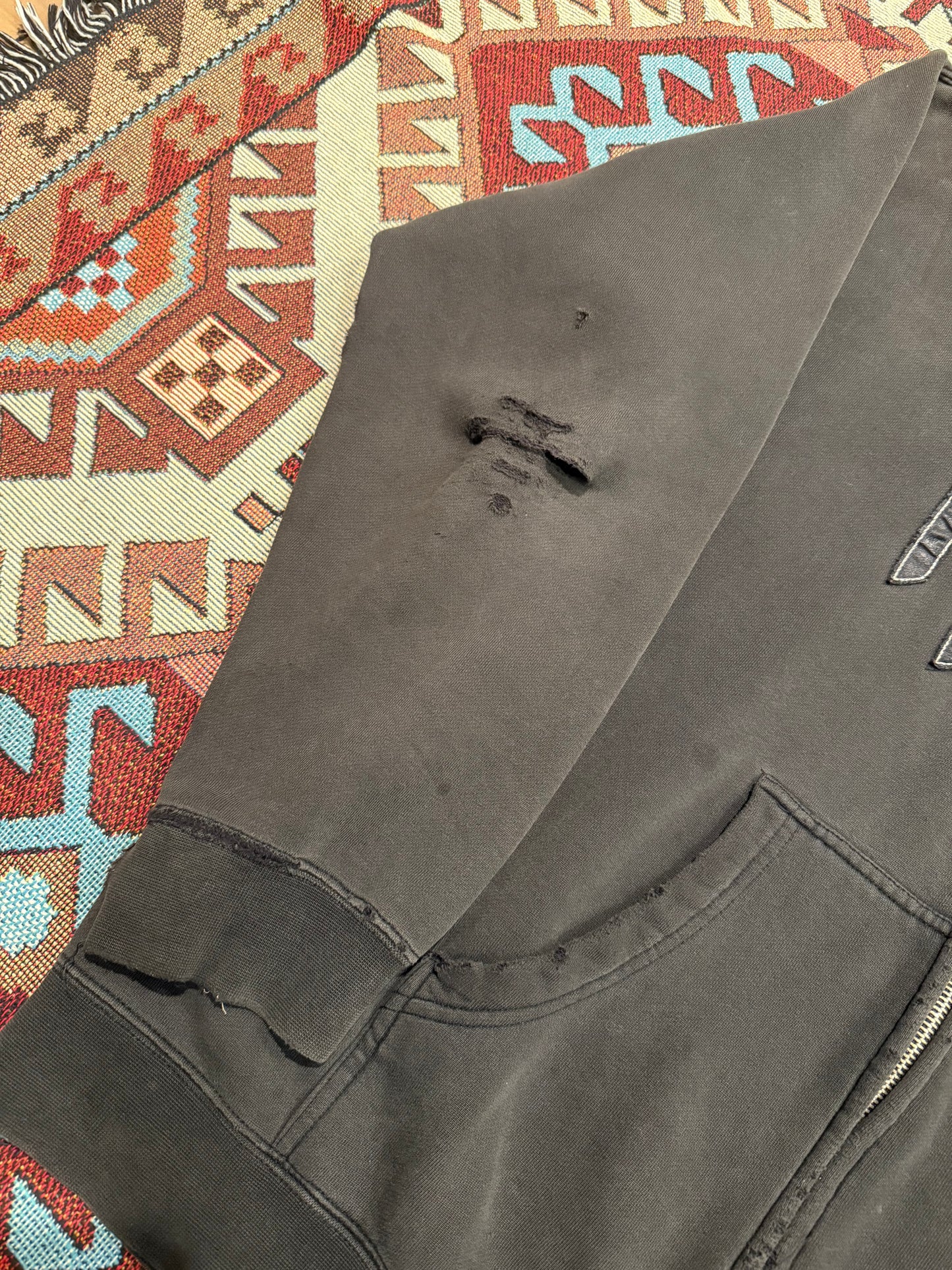 Vintage Early Y 2 K Marilyn Manson Faded Black Hoodie ( Large )