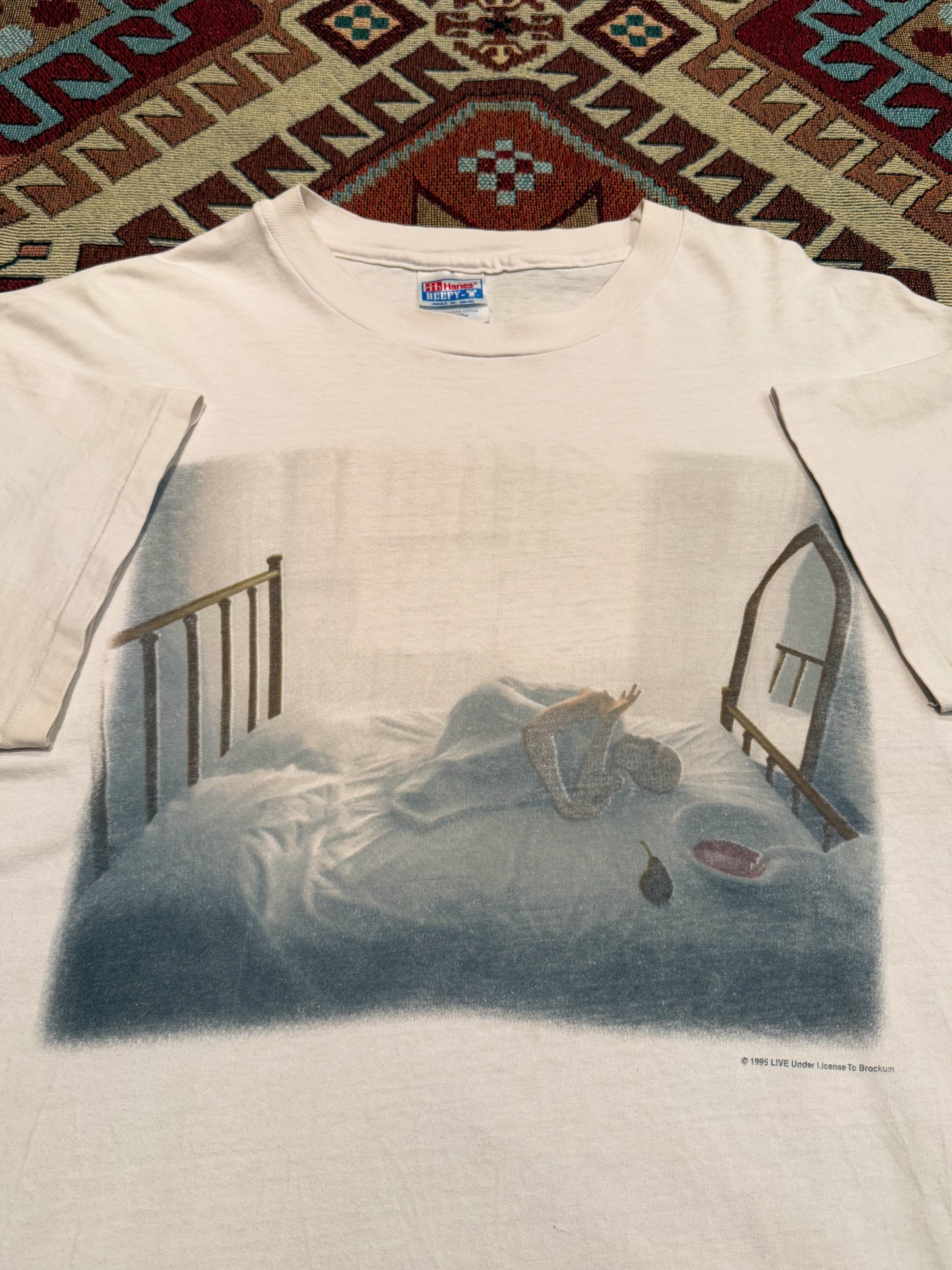 Vintage 1995 Live Band White Brockum Band Rock Rare Tee ( XL )