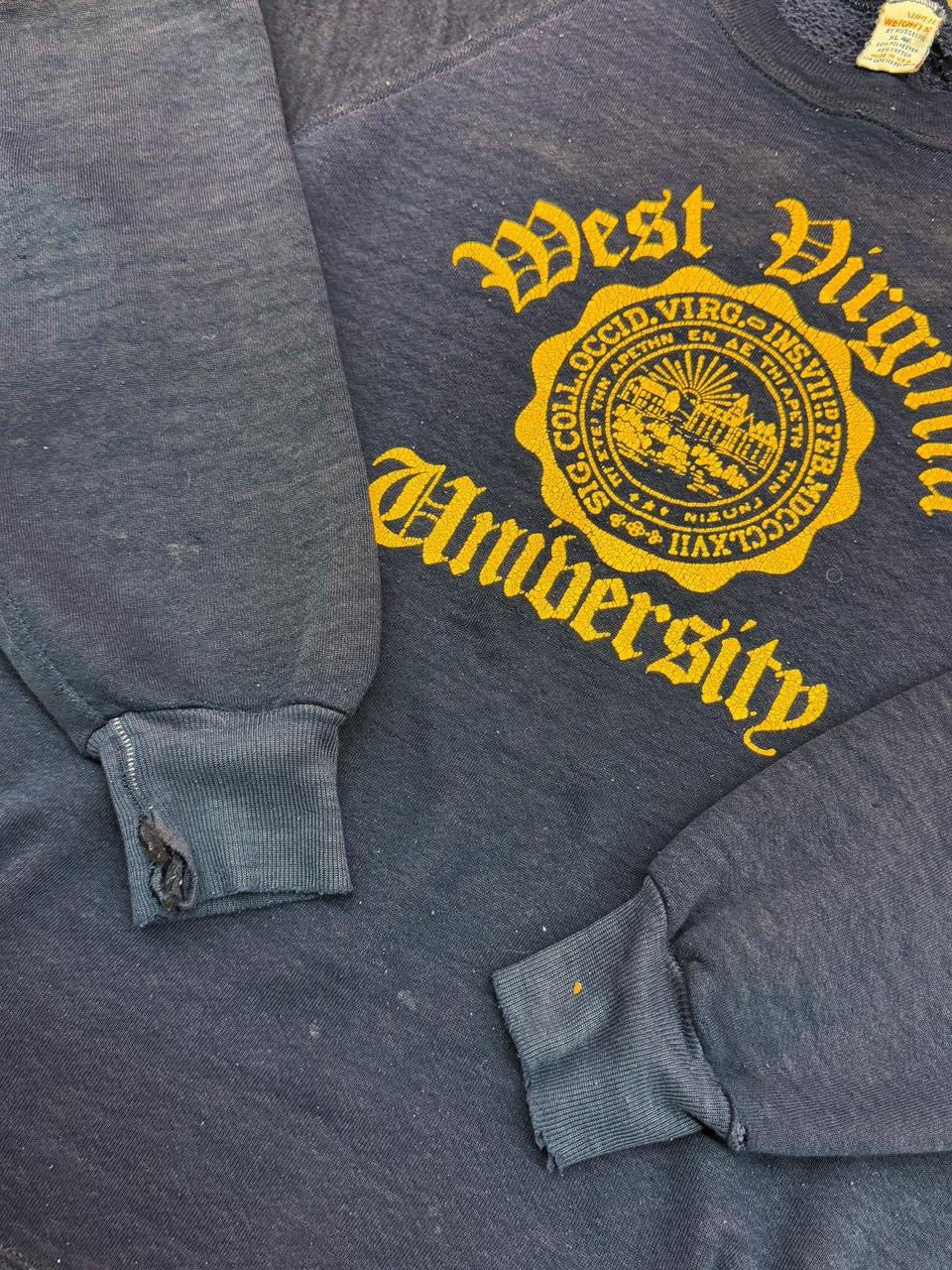 Vintage 8 0 s West Virginia University Faded Sweatshirt ( XL )