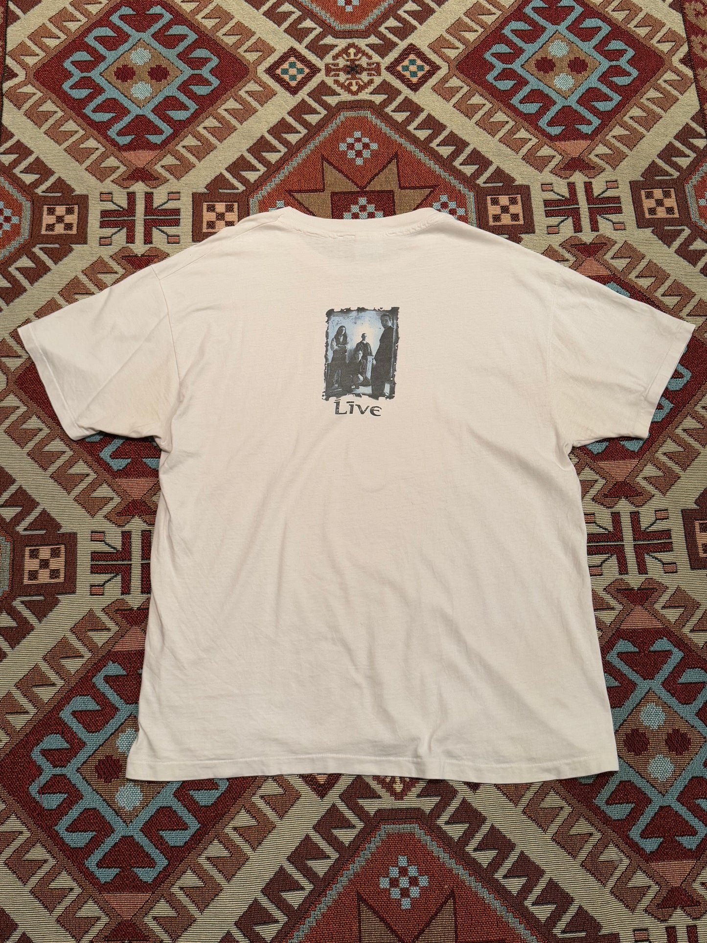 Vintage 1995 Live Band White Brockum Band Rock Rare Tee ( XL )