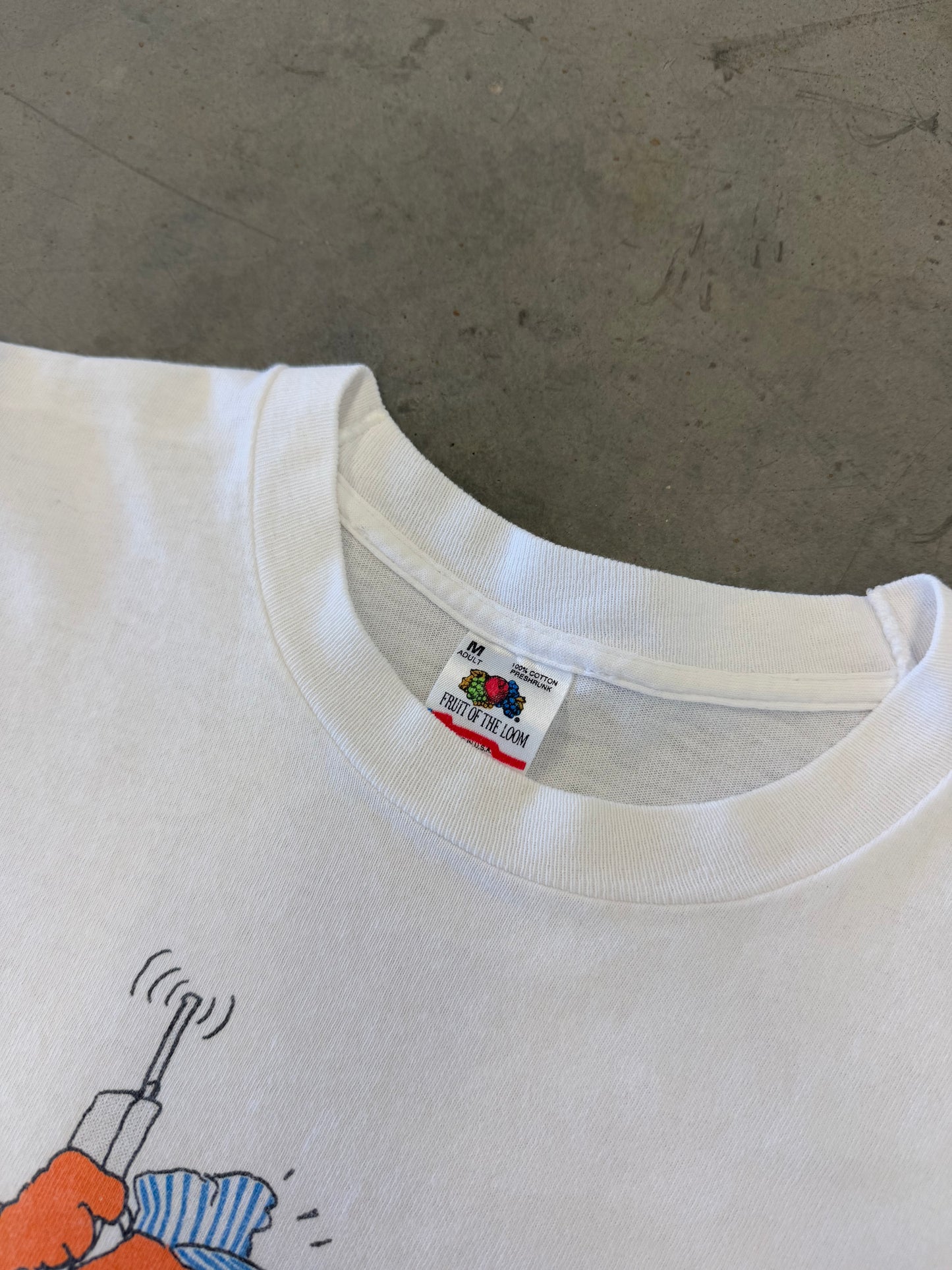 Vintage 1991 Railranasaurus Dinosaur Art Tee ( Medium )