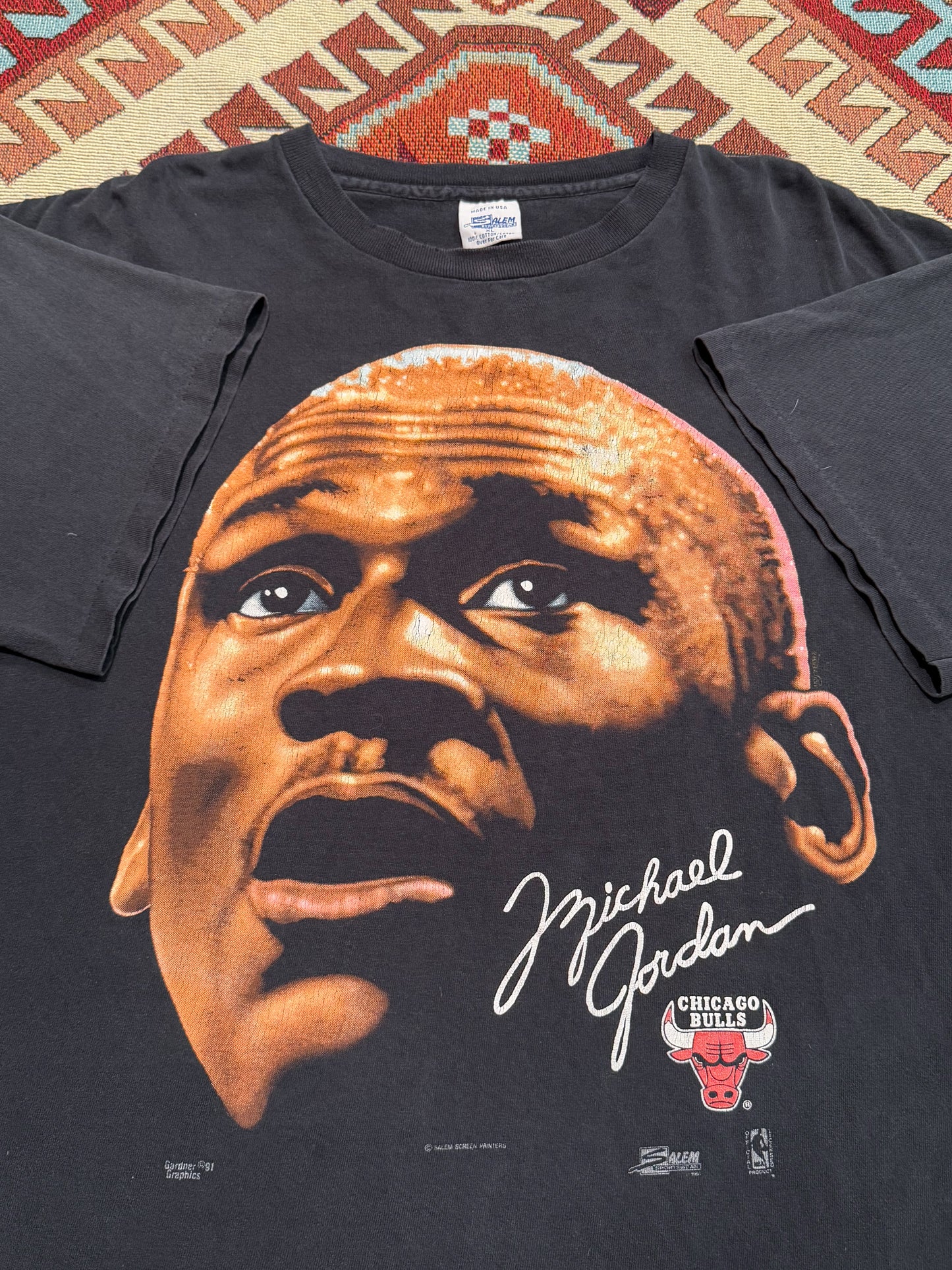 Vintage 1991 Micheal Jordan Big Face Salem Sportswear Tee ( XL )