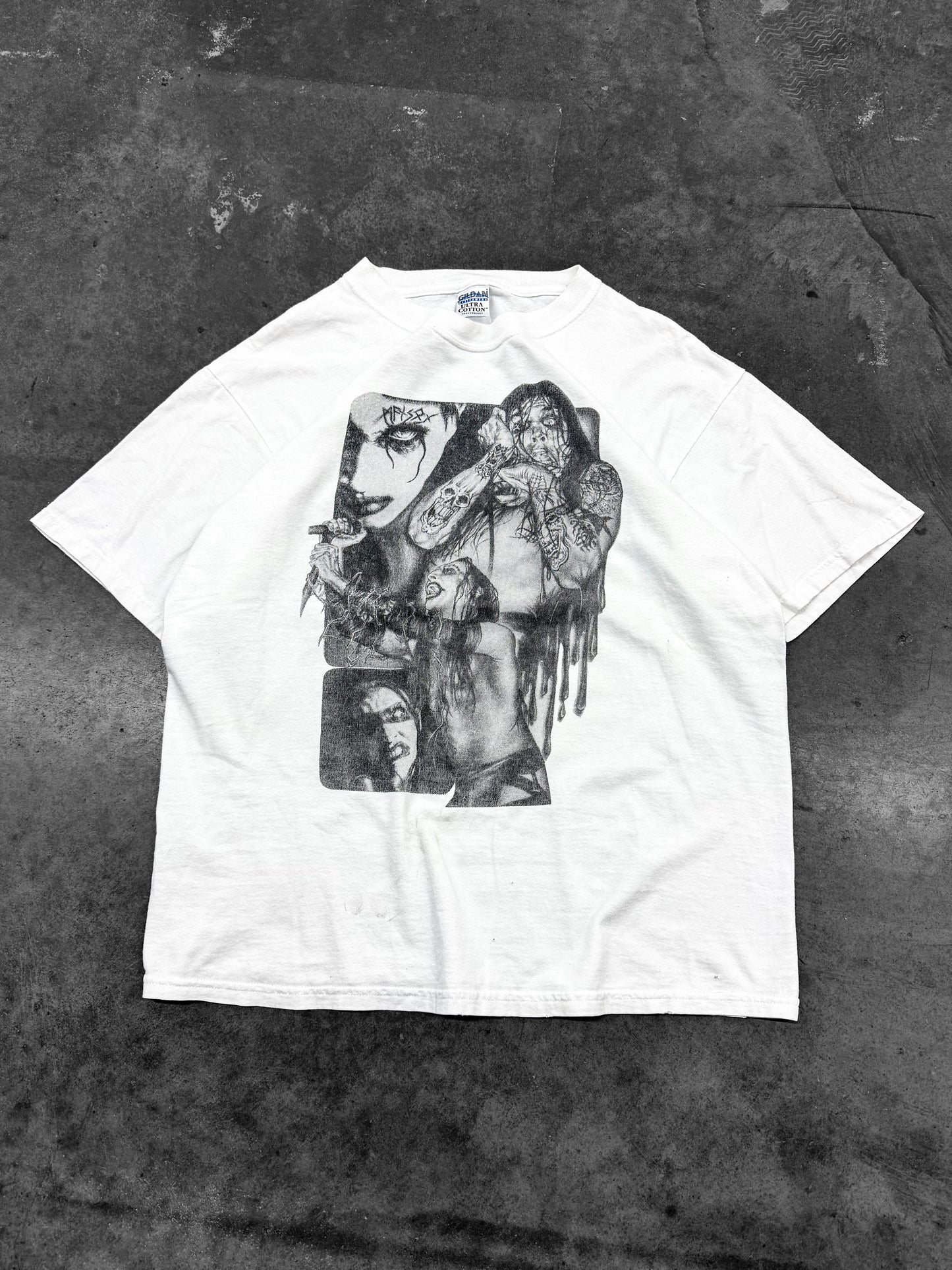 Vintage 2000s Marilyn Manson Bootleg White Tee