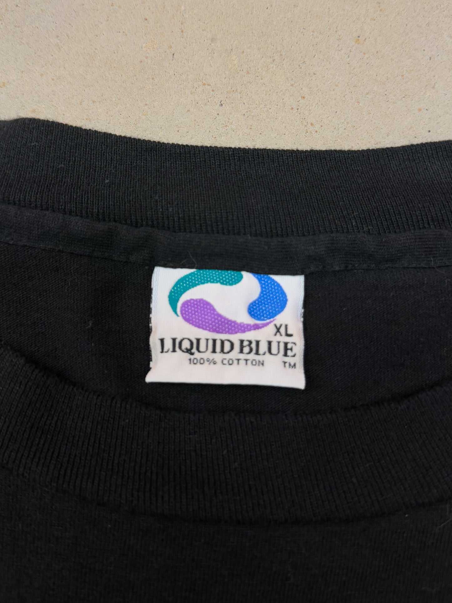 Vintage 90s Liquid Blue “Vamps” Motorcycle Lady Tee ( XL )