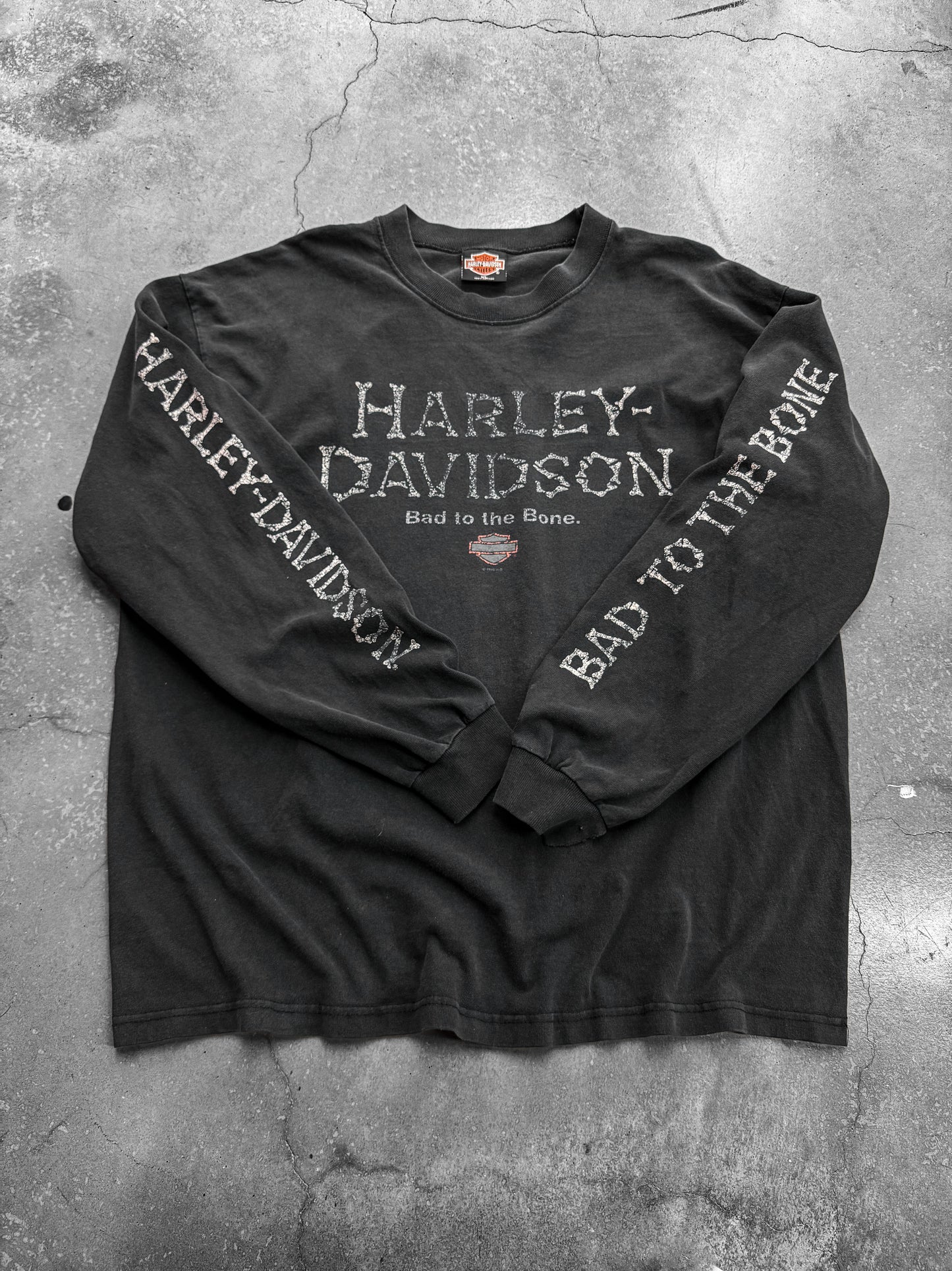 Vintage 1996 Harley Davidson “Bad To The Bone” Long Sleeve Tee ( XL )