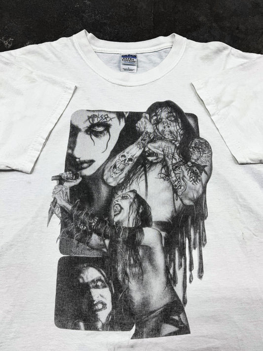 Vintage 2000s Marilyn Manson Bootleg White Tee