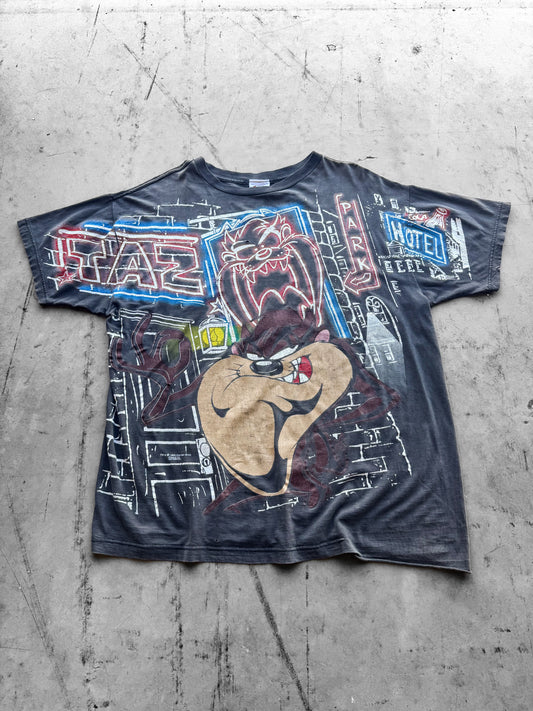 Vintage 1995 Freeze Looney Tunes Tasmanian Devil AOP Tee ( XL )