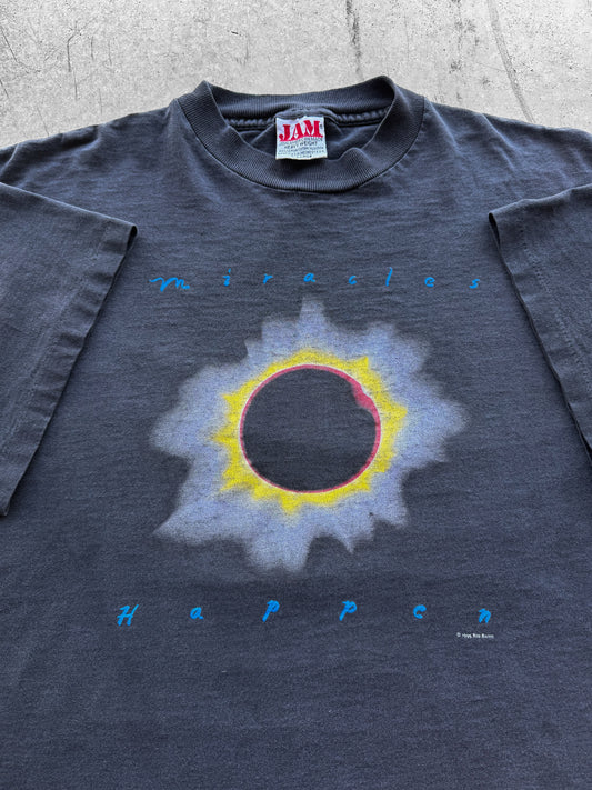 Vintage 90s Miracles Happen Eclipse Faded Tee ( XL )